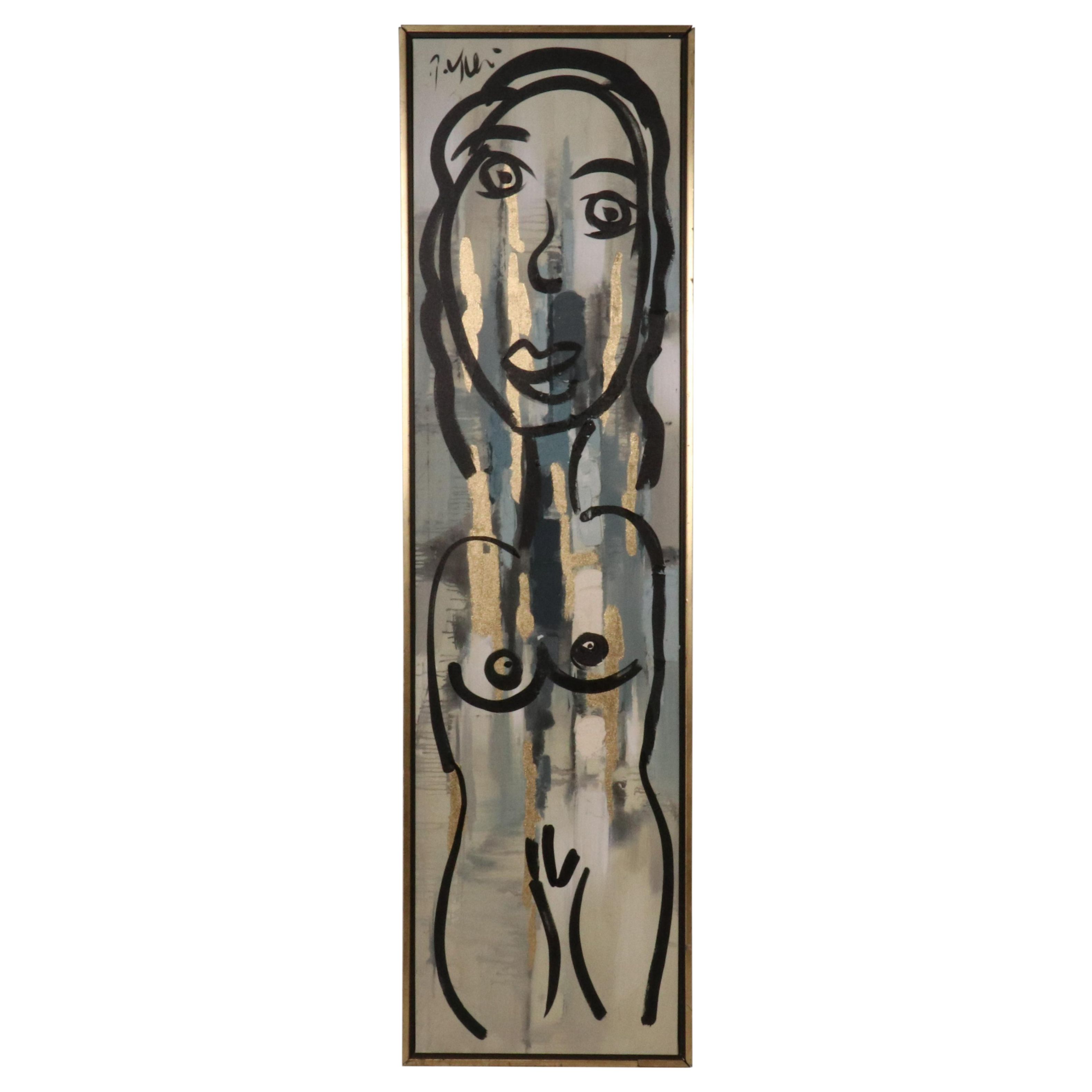Peter Keil Abstract Nude Portrait Acrylic Painting