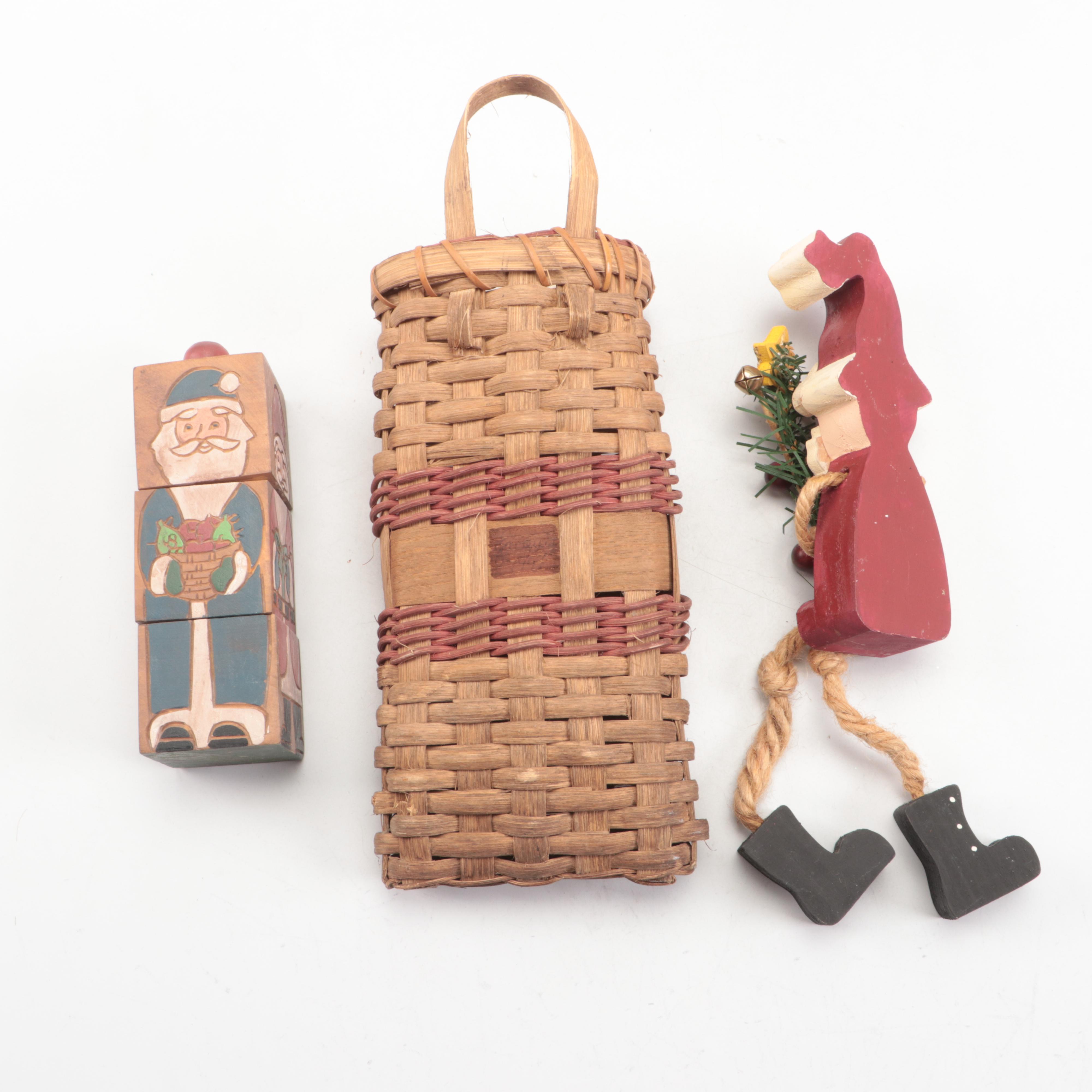 Folk Art Christmas Collection Featuring Antique Christmas Cardinal