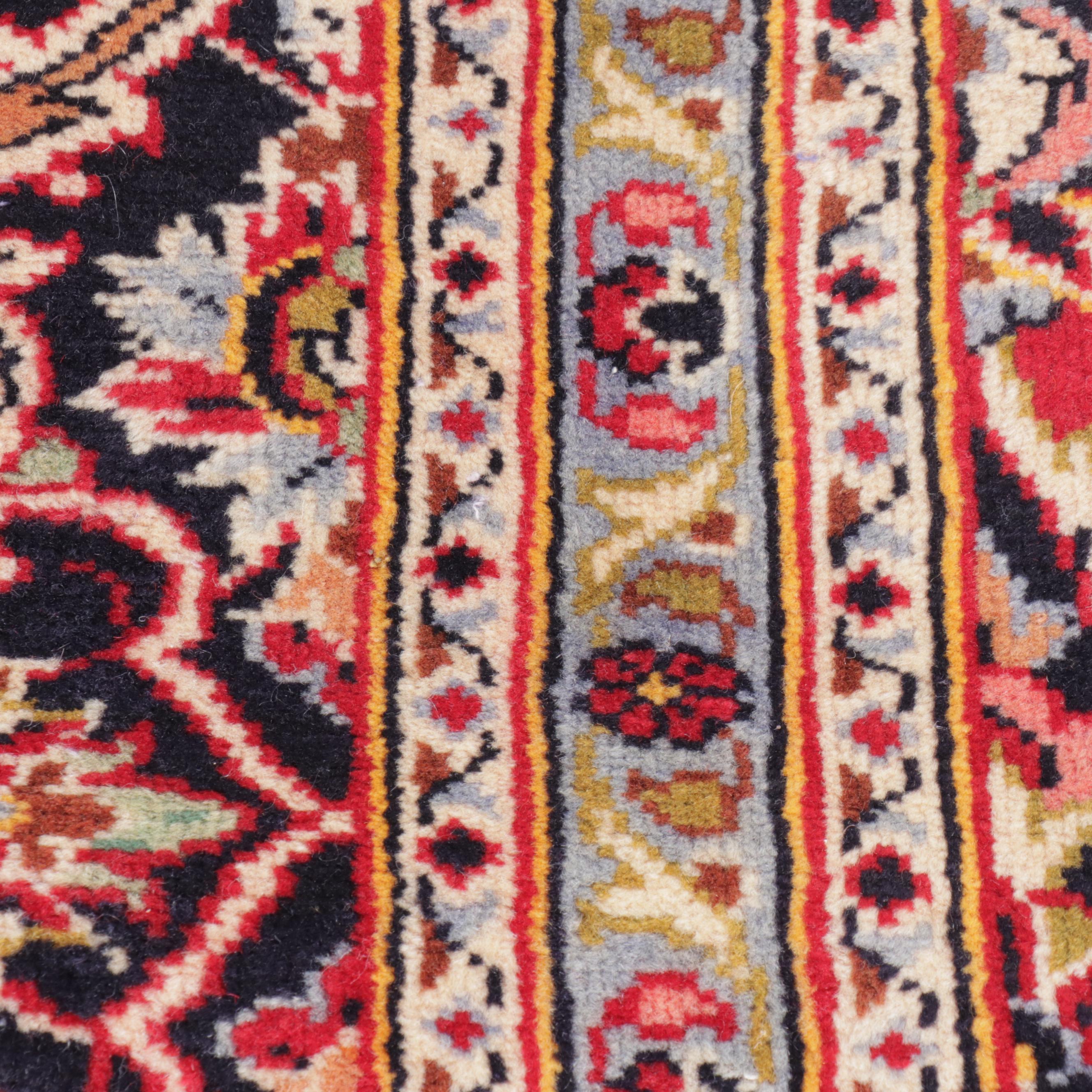 9' x 12'7 Hand-Knotted Persian Kashan Room-Sized Rug