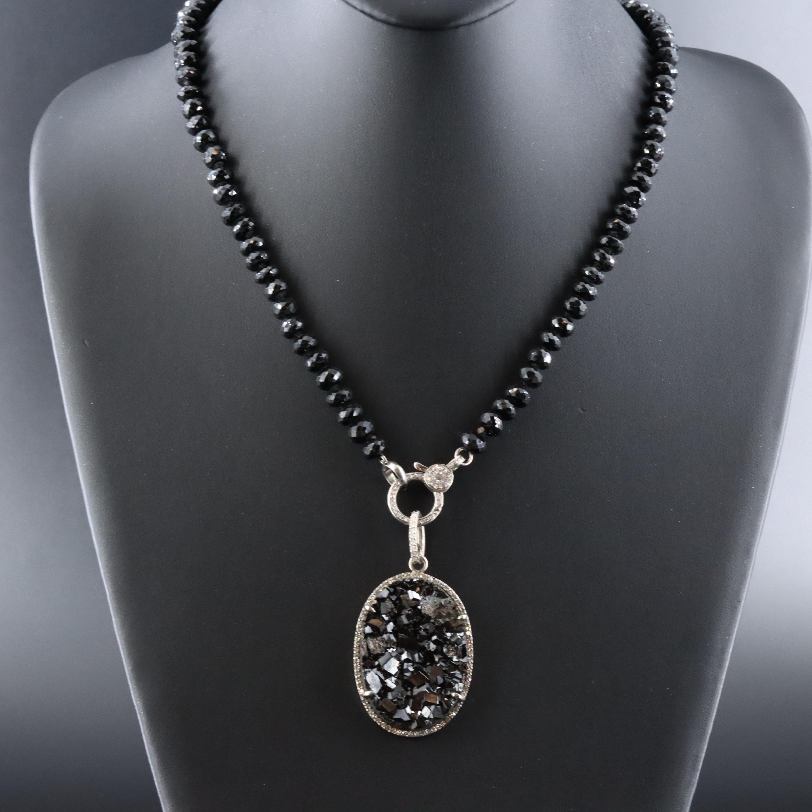 Sheryl Lowe Spinel and Diamond Pendant Necklace