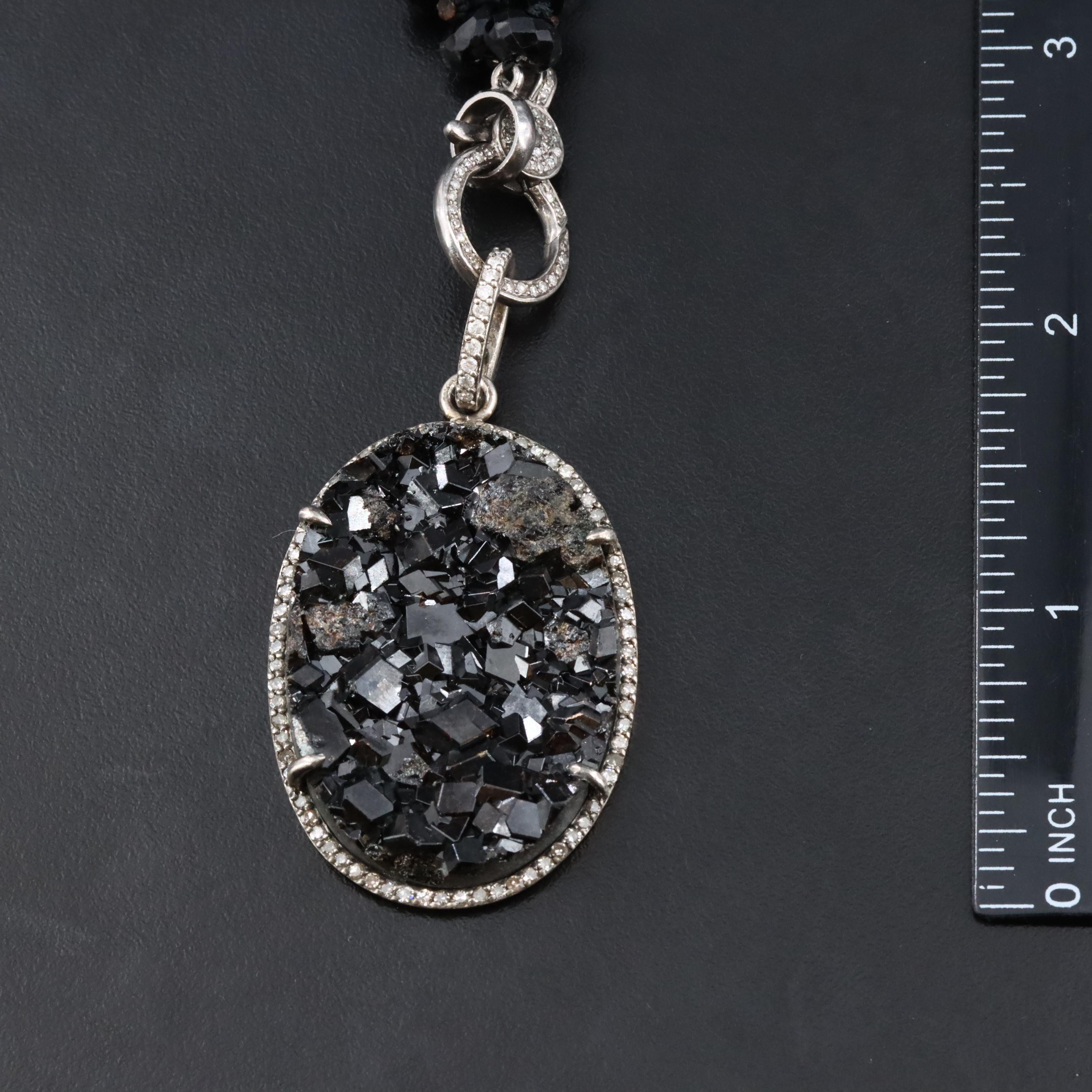 Sheryl Lowe Spinel and Diamond Pendant Necklace
