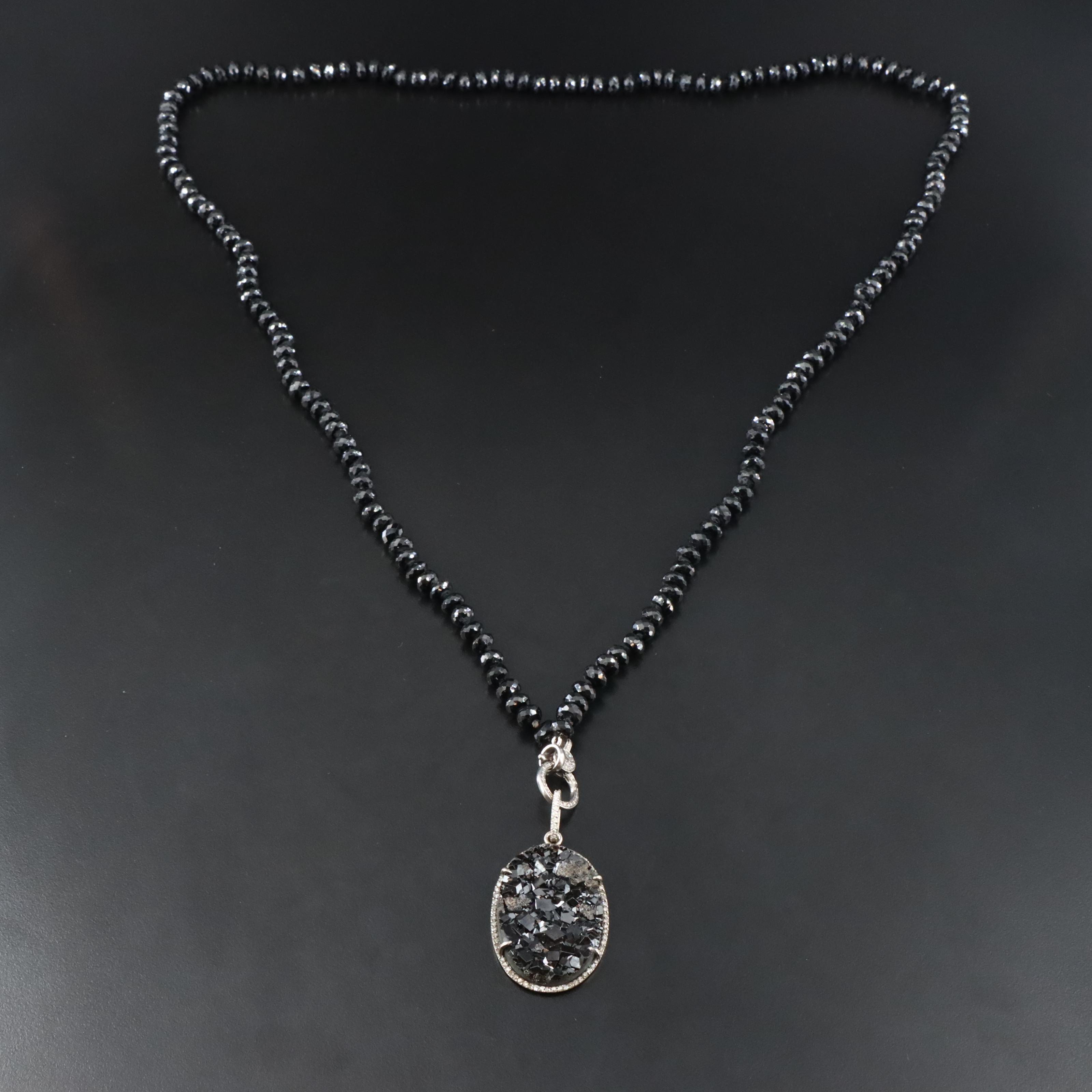 Sheryl Lowe Spinel and Diamond Pendant Necklace