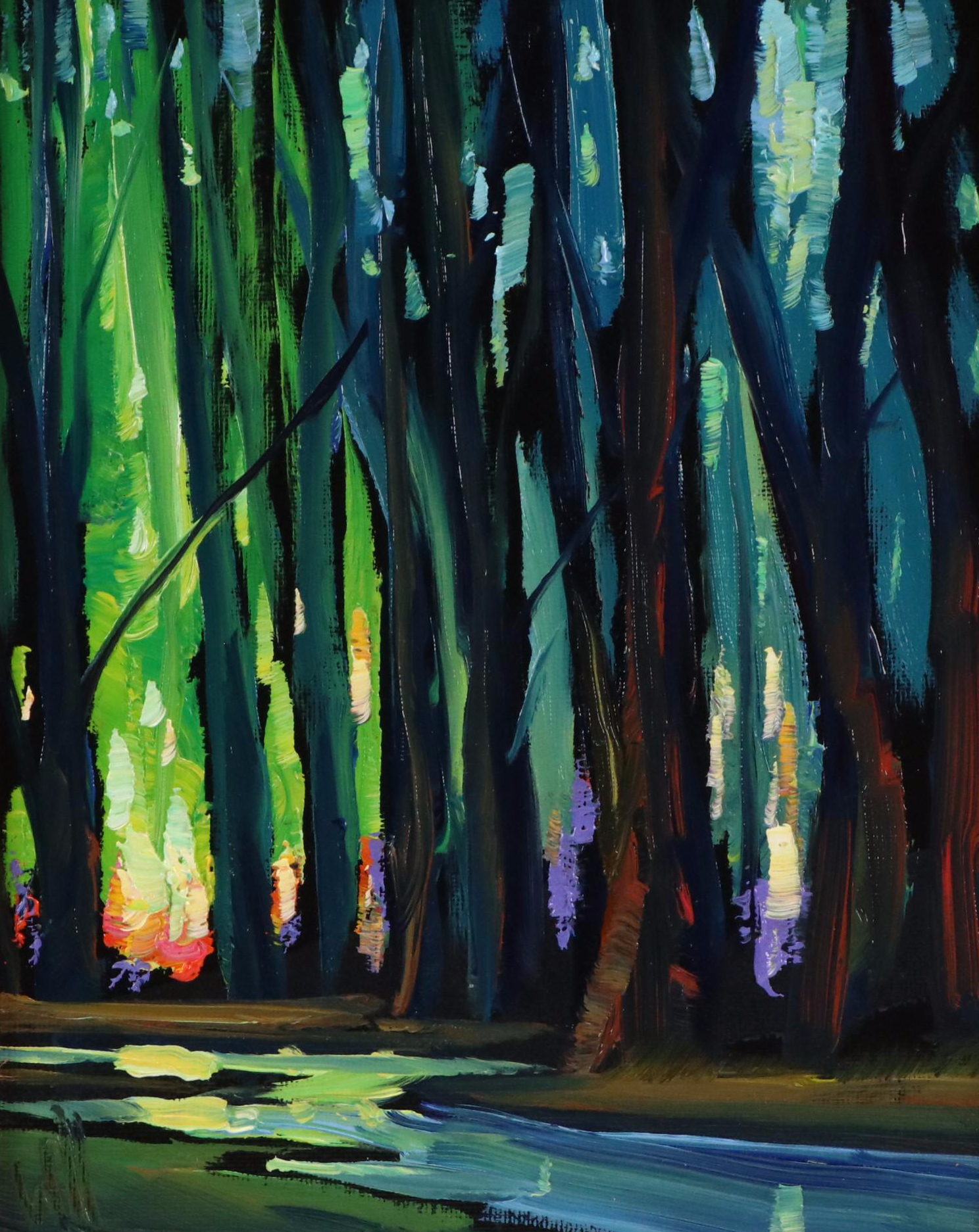 William Hawkins Forest Landscape Oil Painting, 2025