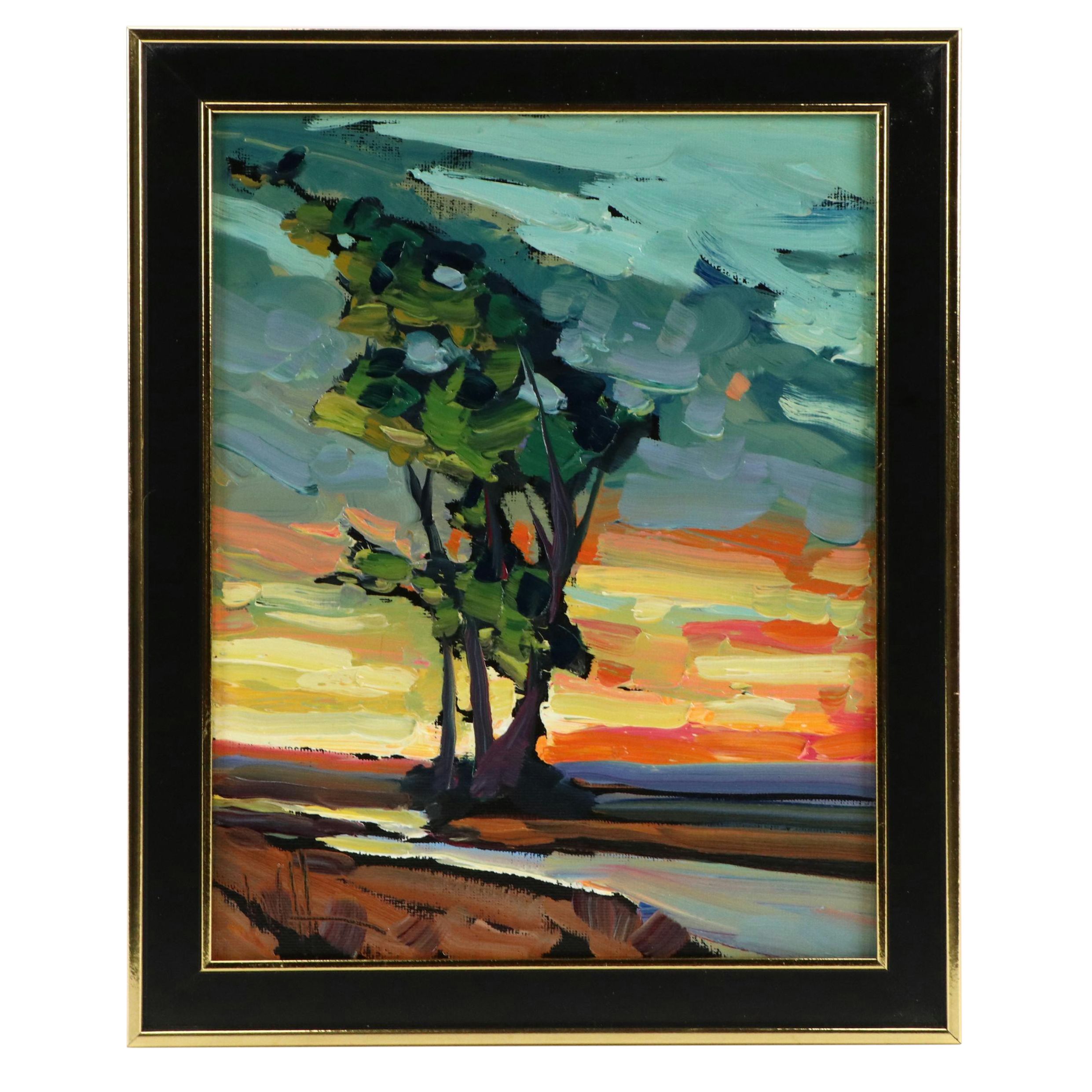 William Hawkins Sunset Landscape Oil Painting, 2025