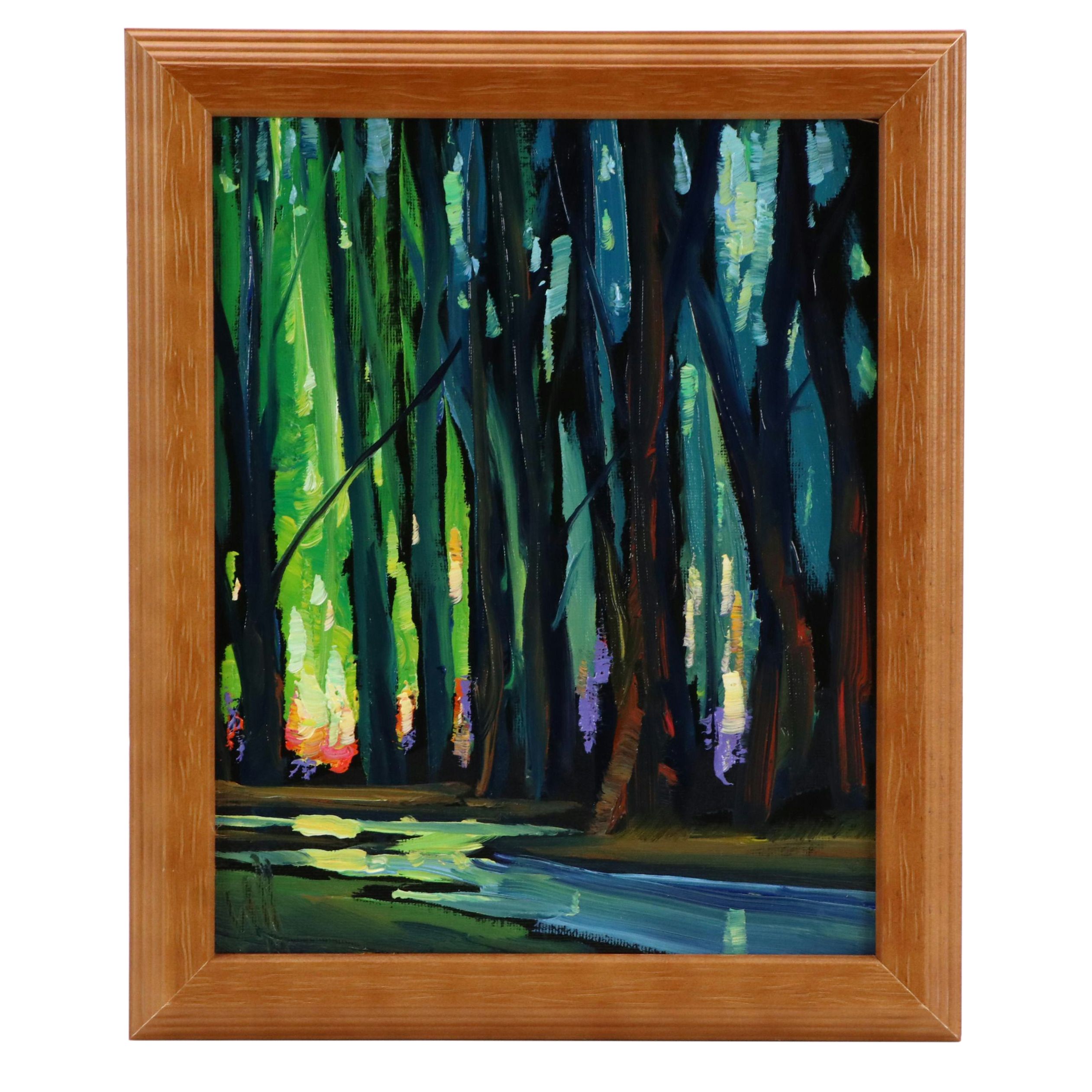 William Hawkins Forest Landscape Oil Painting, 2025