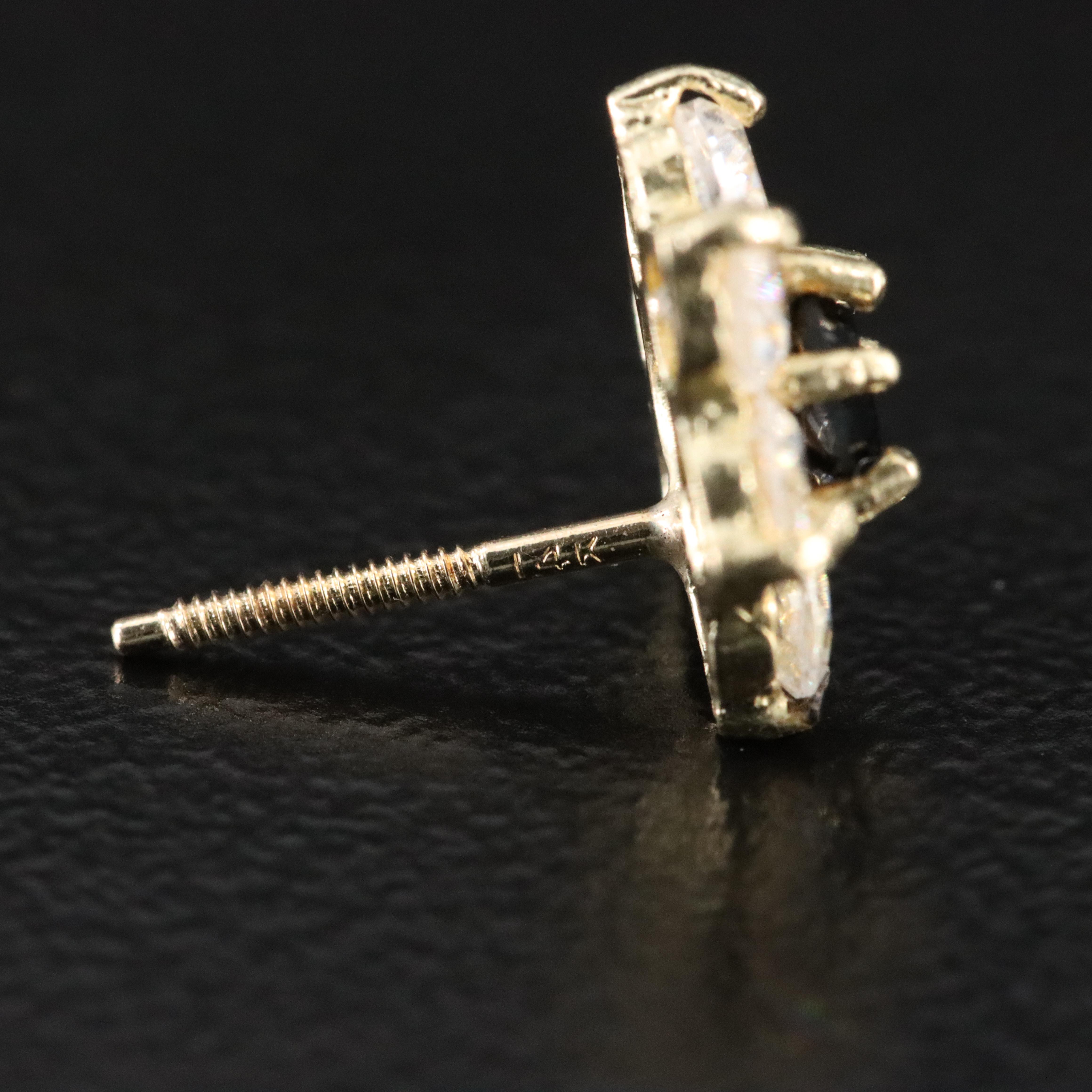 14K Glass Flower Earrings