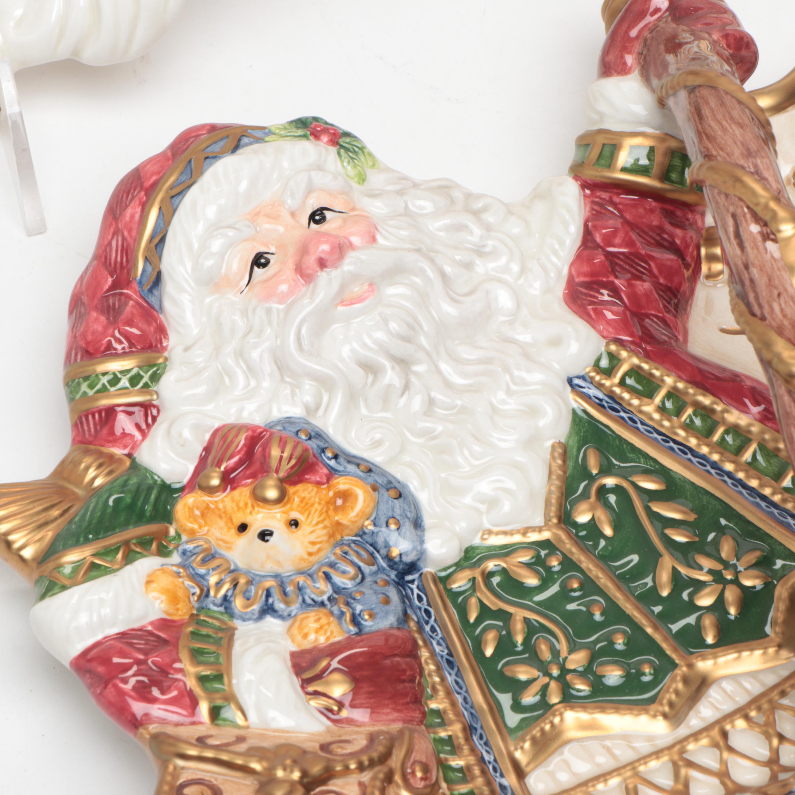 Fitz & Floyd "Jolly Ole St. Nick" Ceramic Serveware