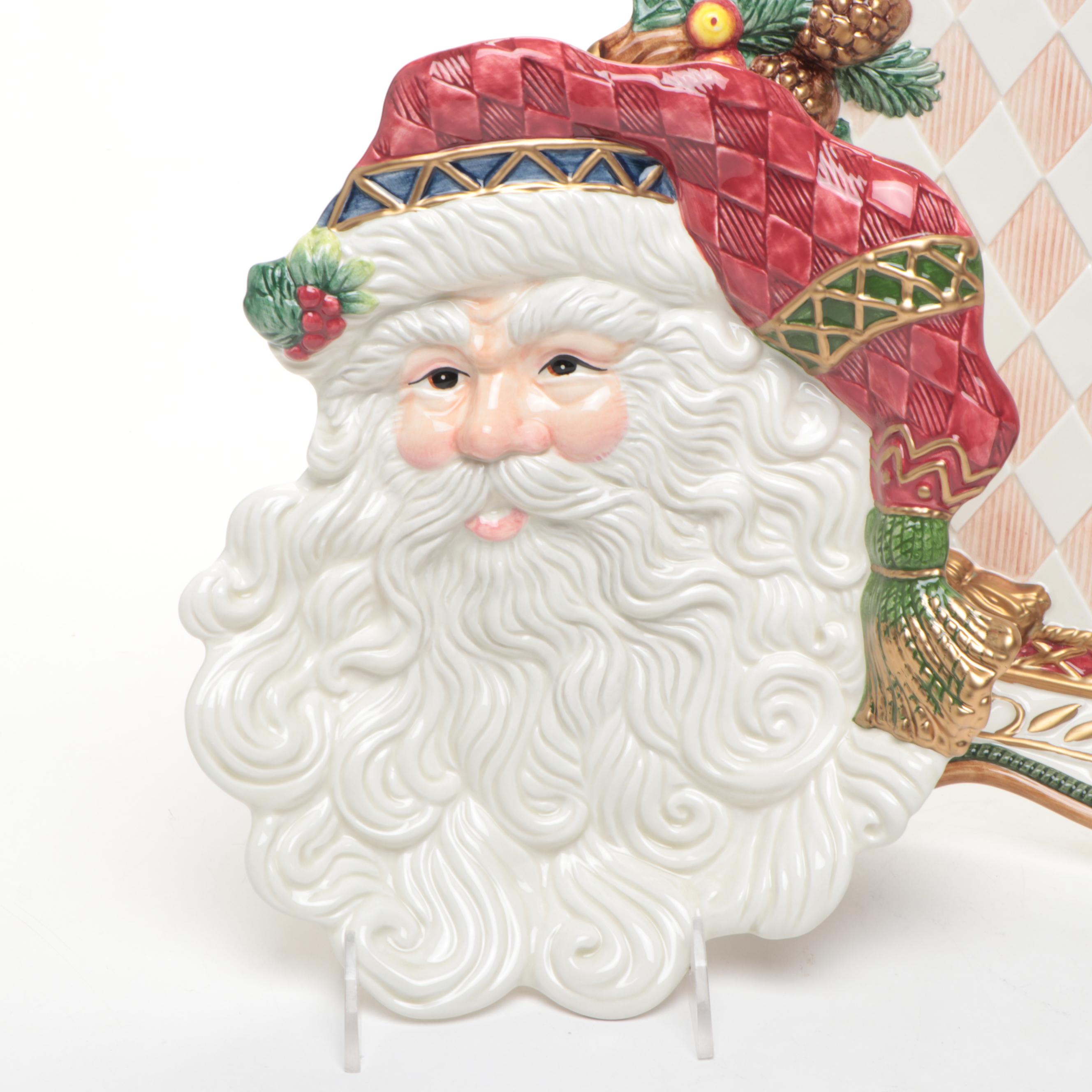 Fitz & Floyd "Jolly Ole St. Nick" Ceramic Serveware
