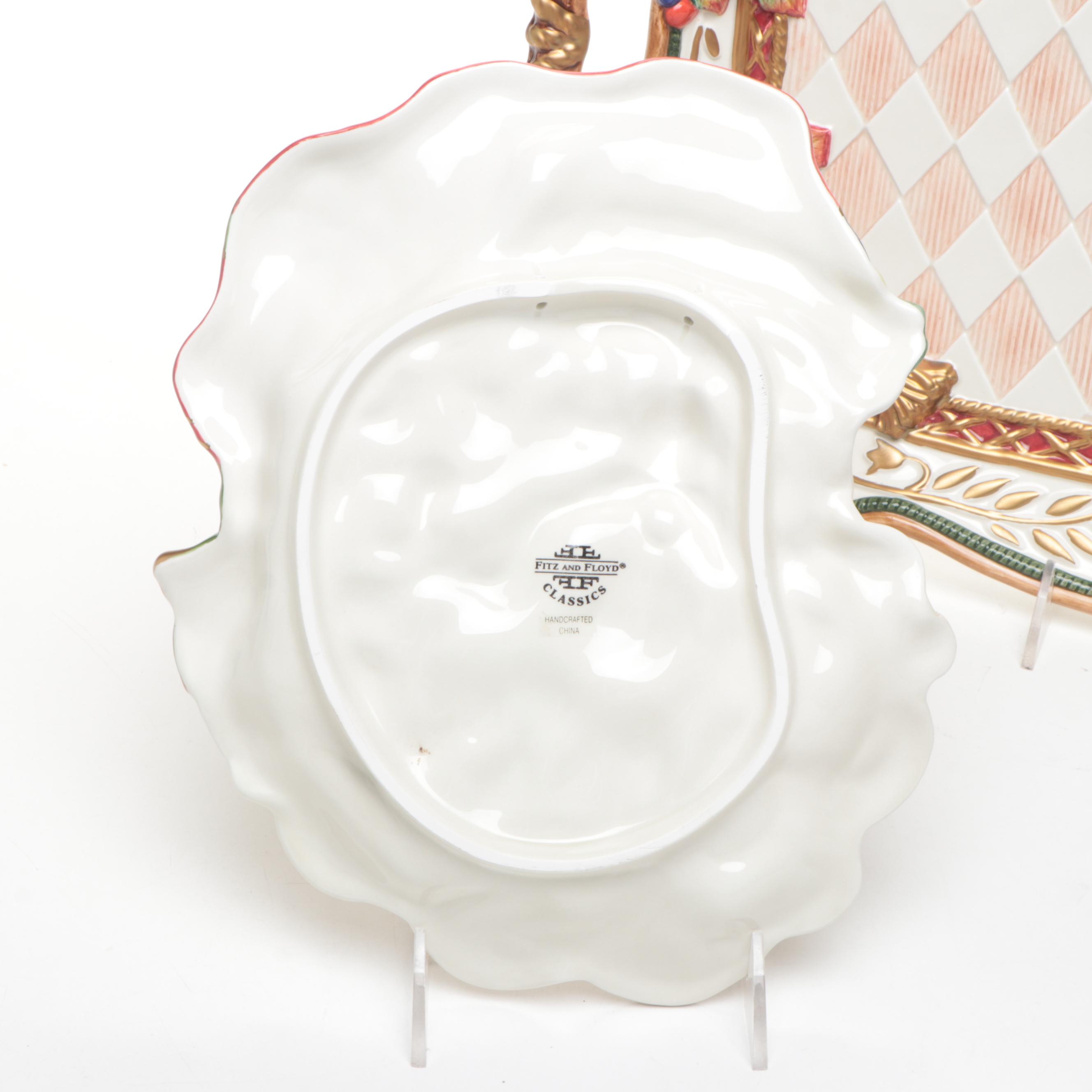 Fitz & Floyd "Jolly Ole St. Nick" Ceramic Serveware