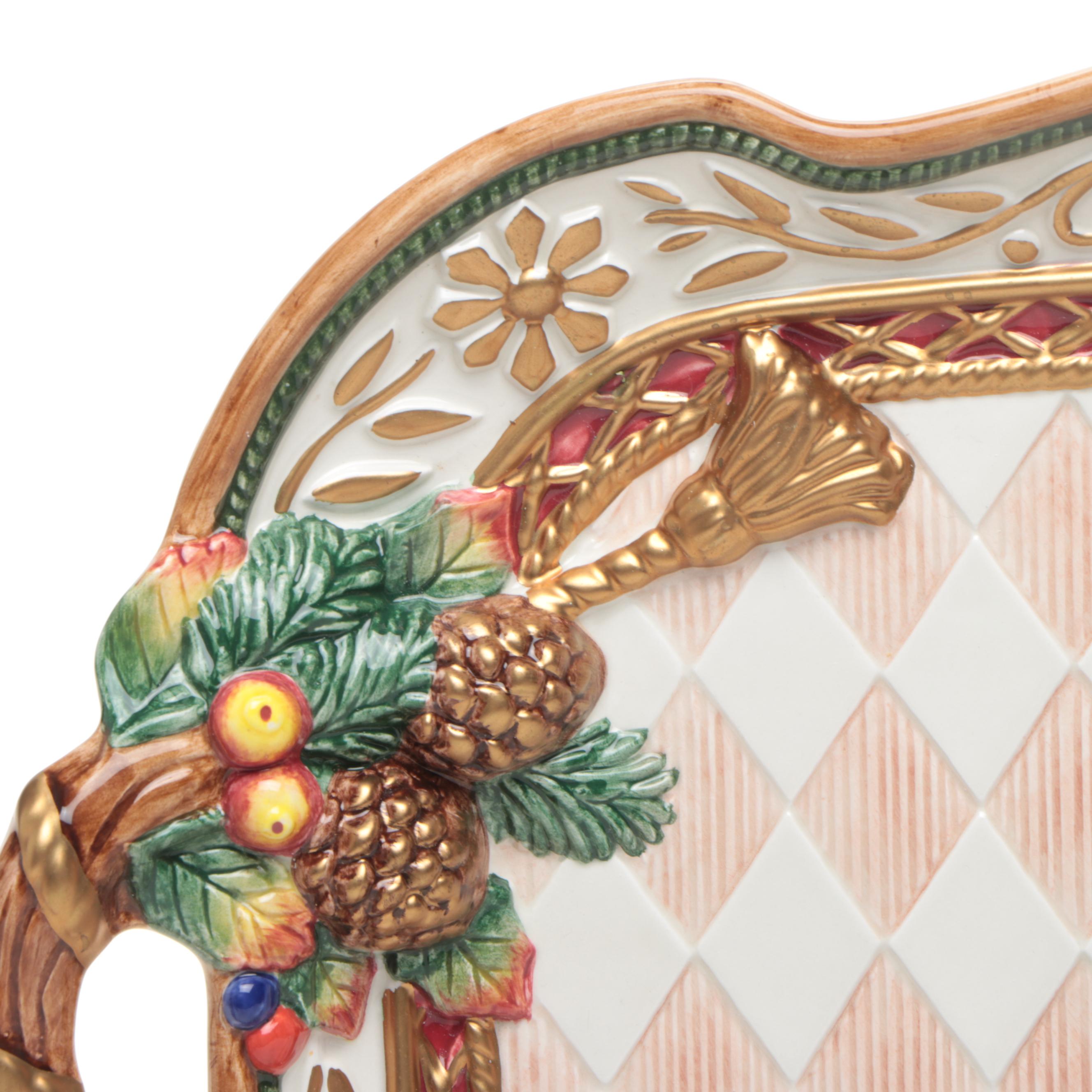 Fitz & Floyd "Jolly Ole St. Nick" Ceramic Serveware