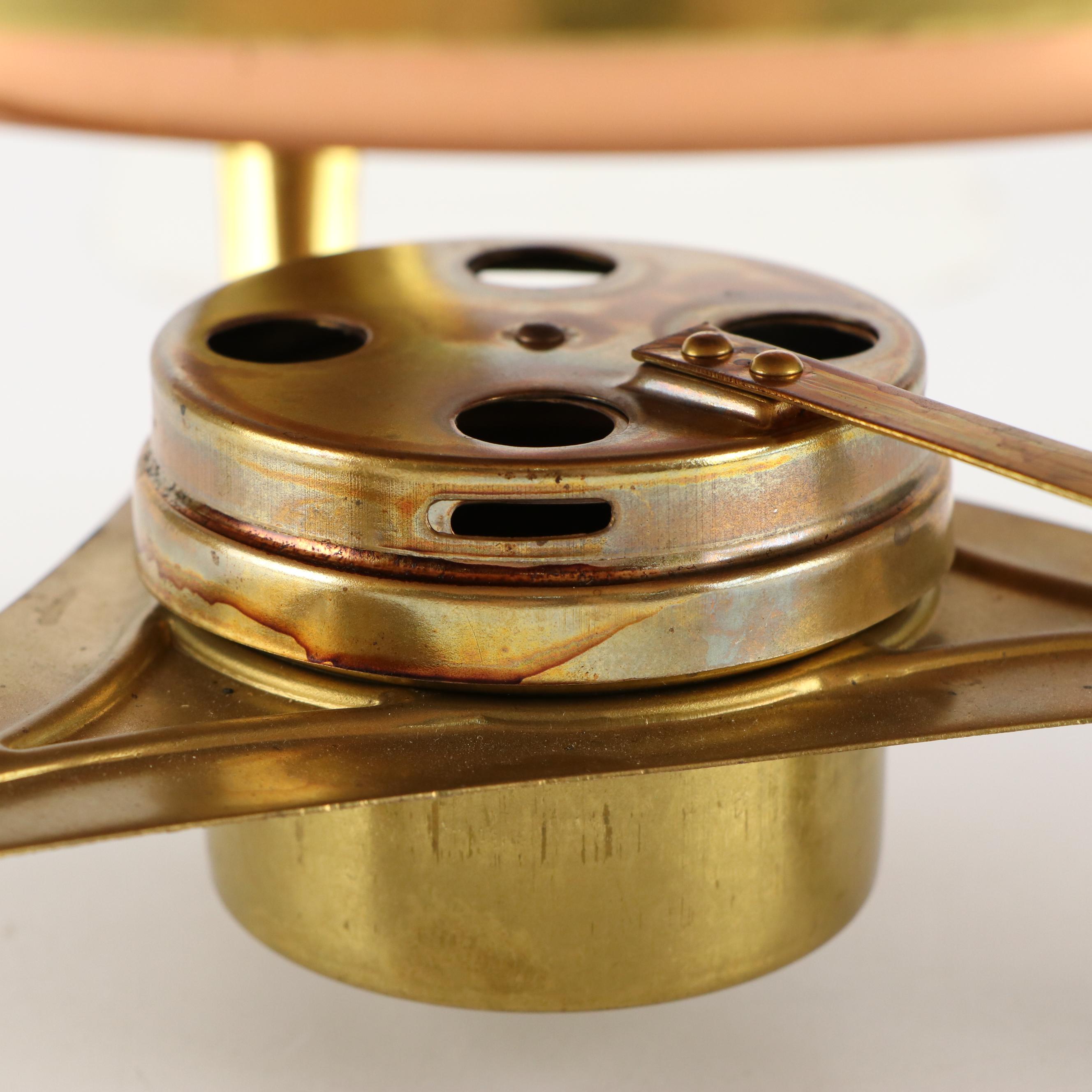 Mid Century Modern Style Copper and Brass Long Handled Chafing Dish