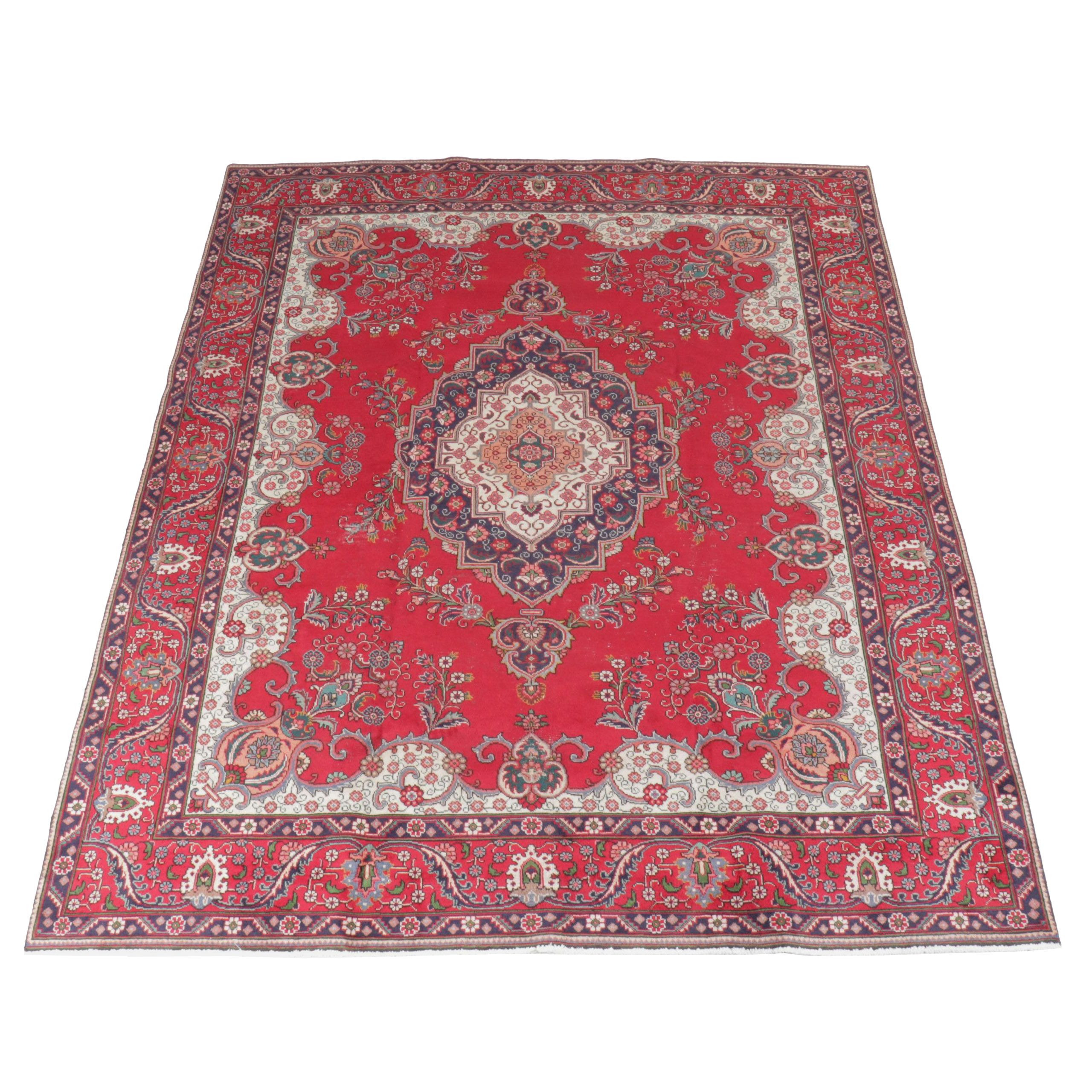 9'5 x 12'7 Hand-Knotted Persian Tabriz Room-Sized Rug
