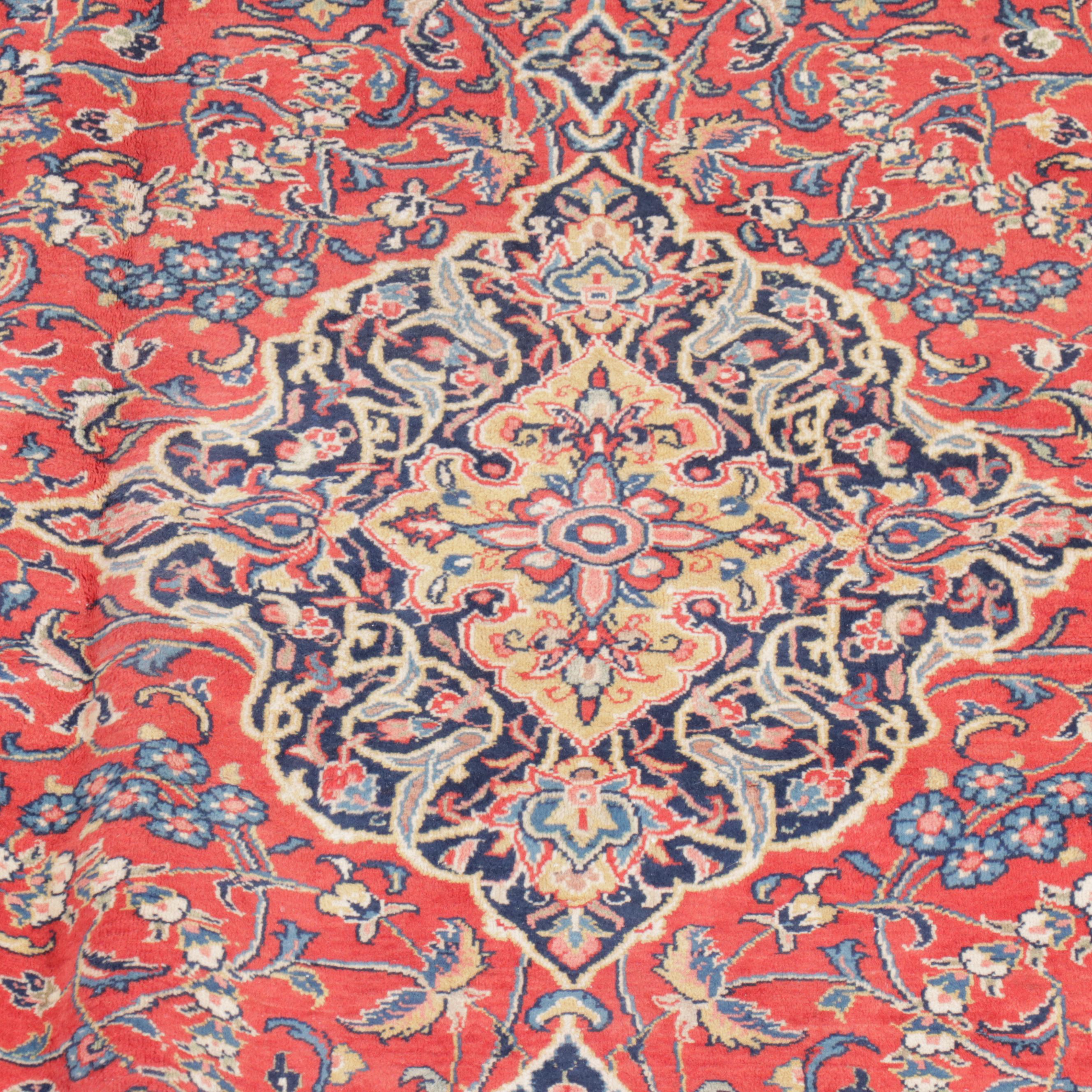 7'6 x 10'7 Hand-Knotted Persian Kashan Area Rug