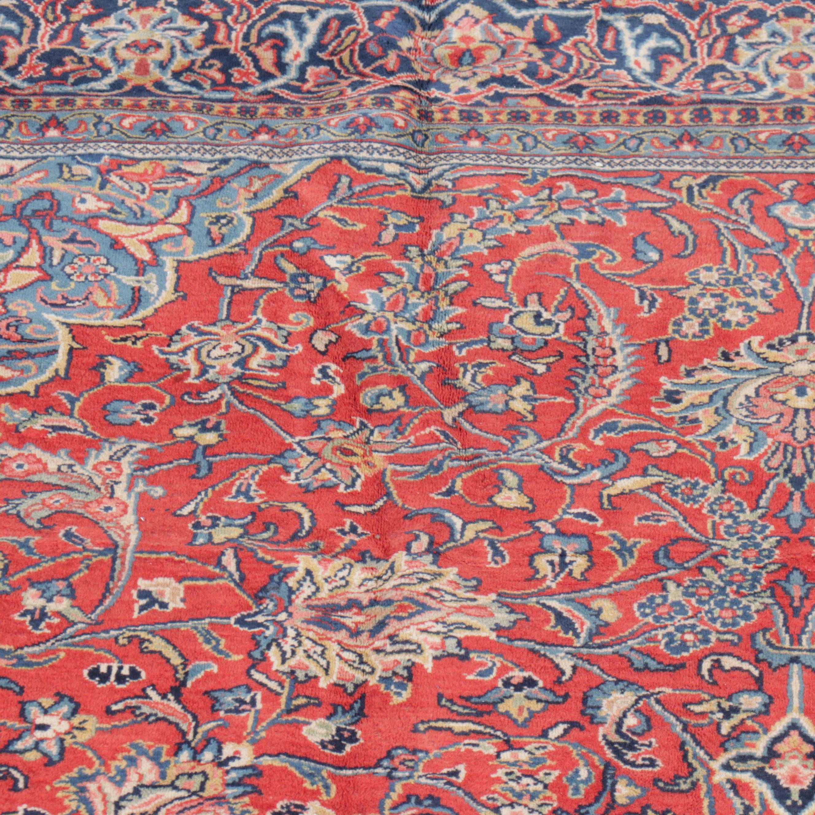 7'6 x 10'7 Hand-Knotted Persian Kashan Area Rug