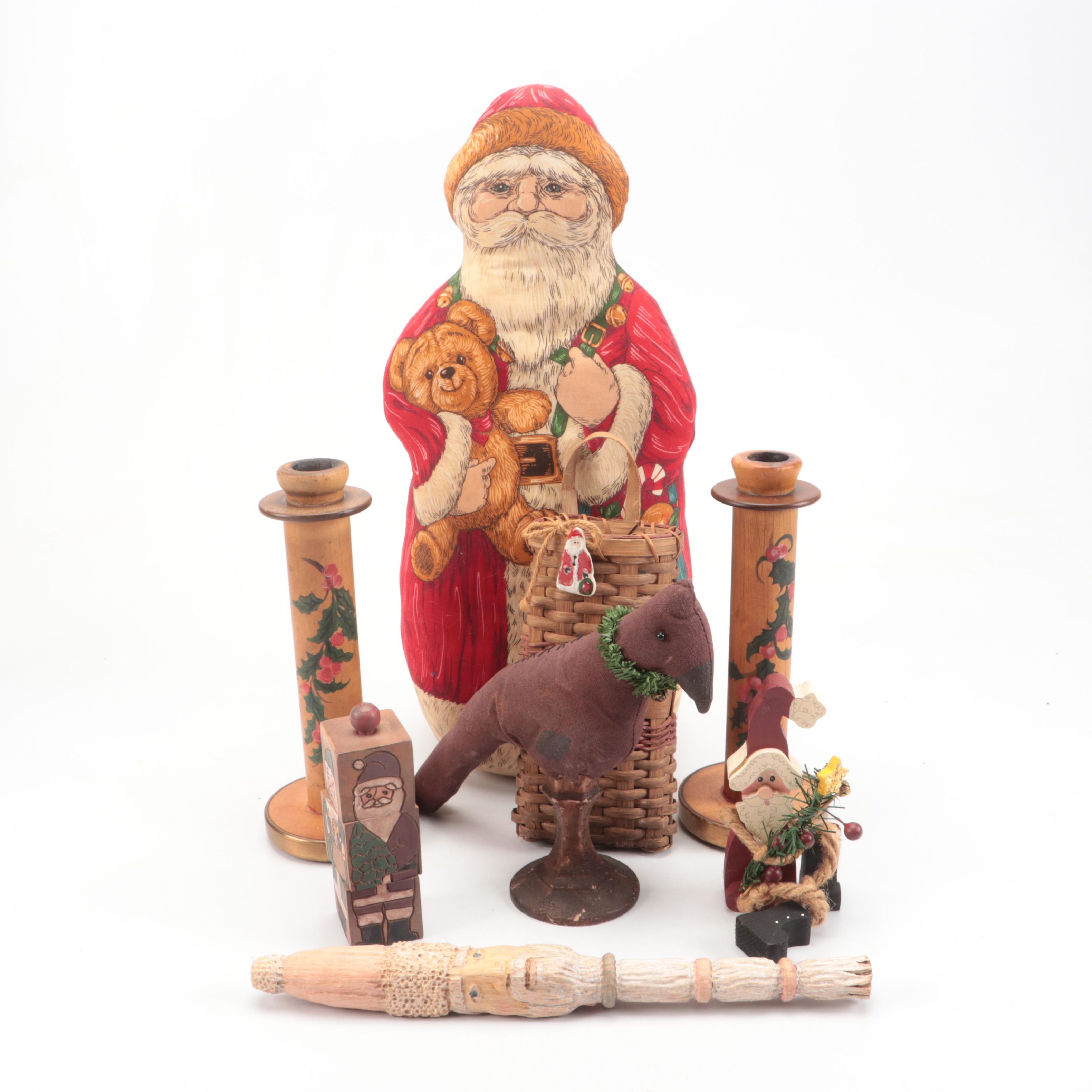 Folk Art Christmas Collection Featuring Antique Christmas Cardinal