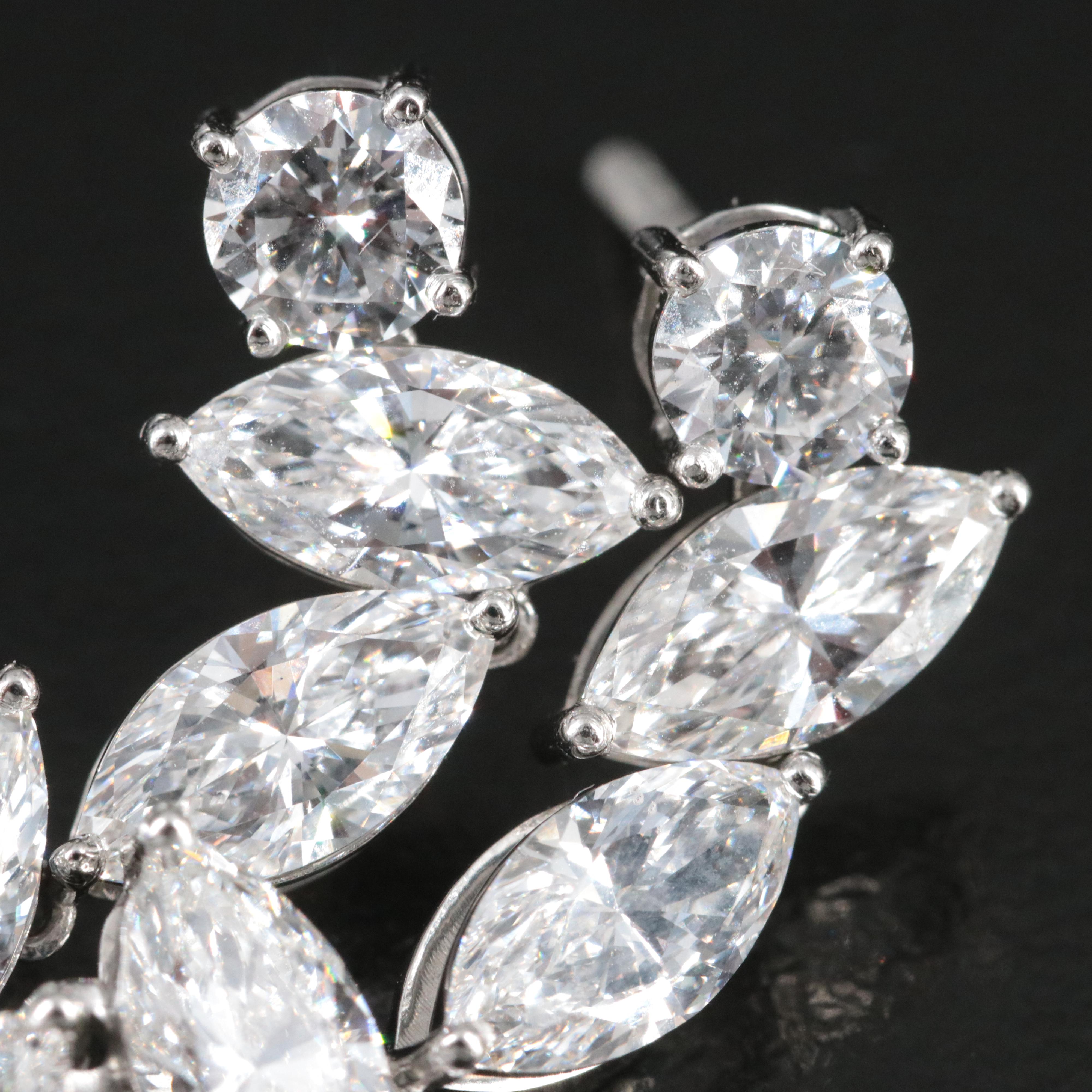 Platinum 9.61 CTW Lab Grown Diamond Earrings