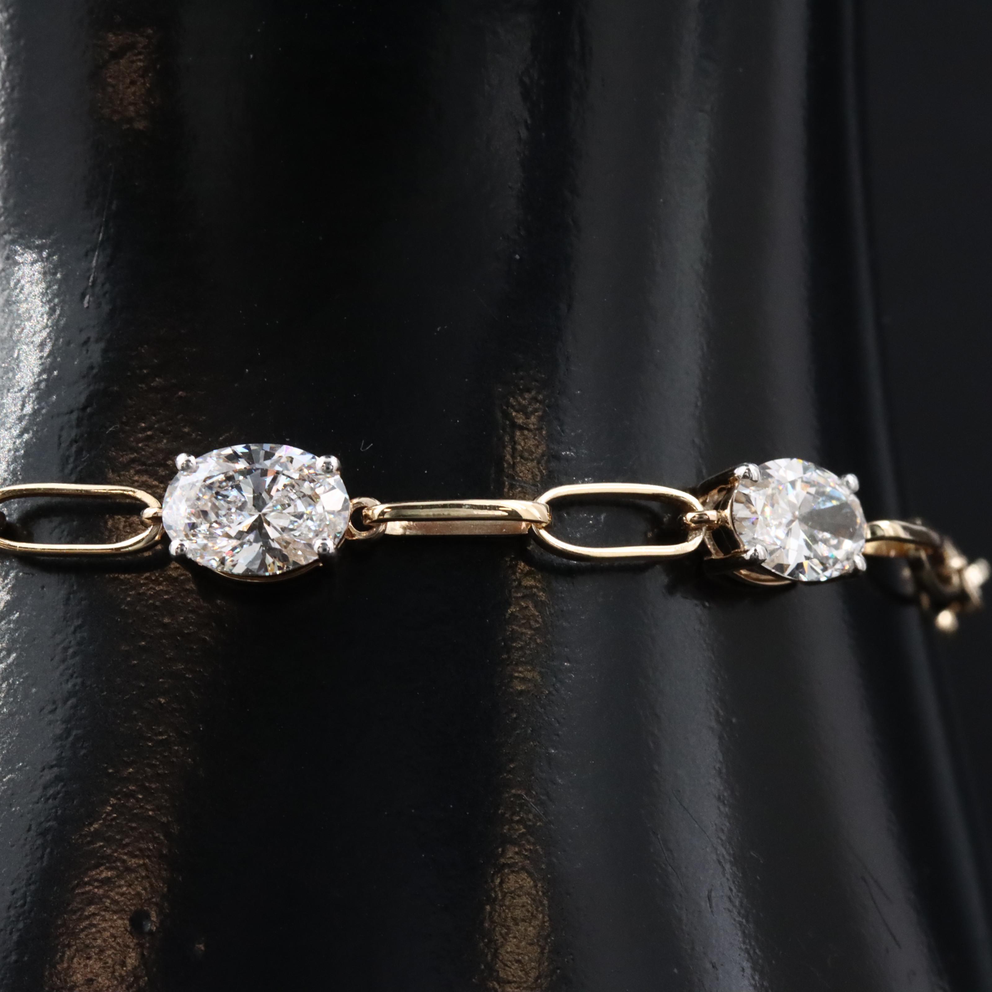 14K 4.11 CTW Lab Grown Diamond Station Bracelet