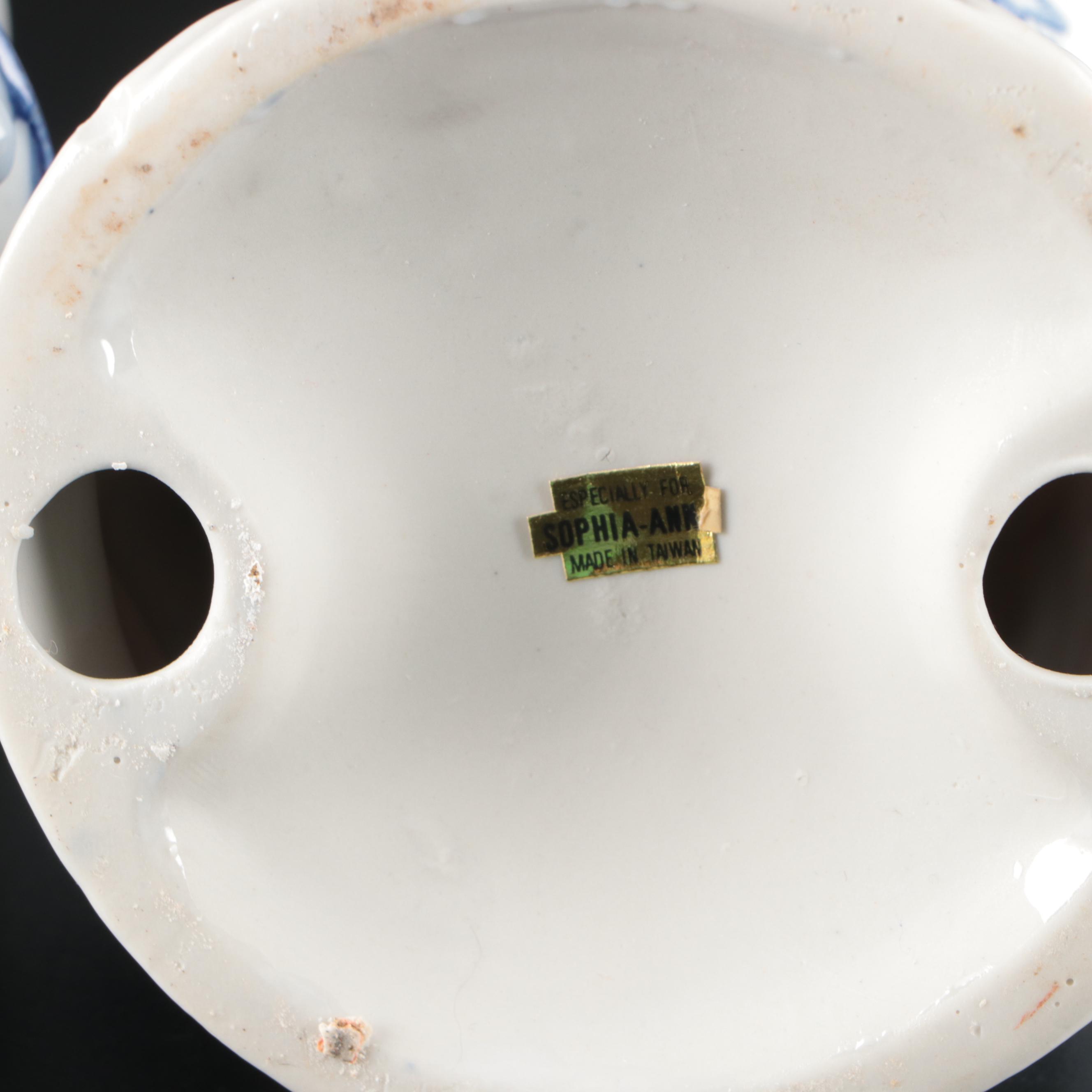 Sophia-Ann Blue and White French Style Porcelain Figurines