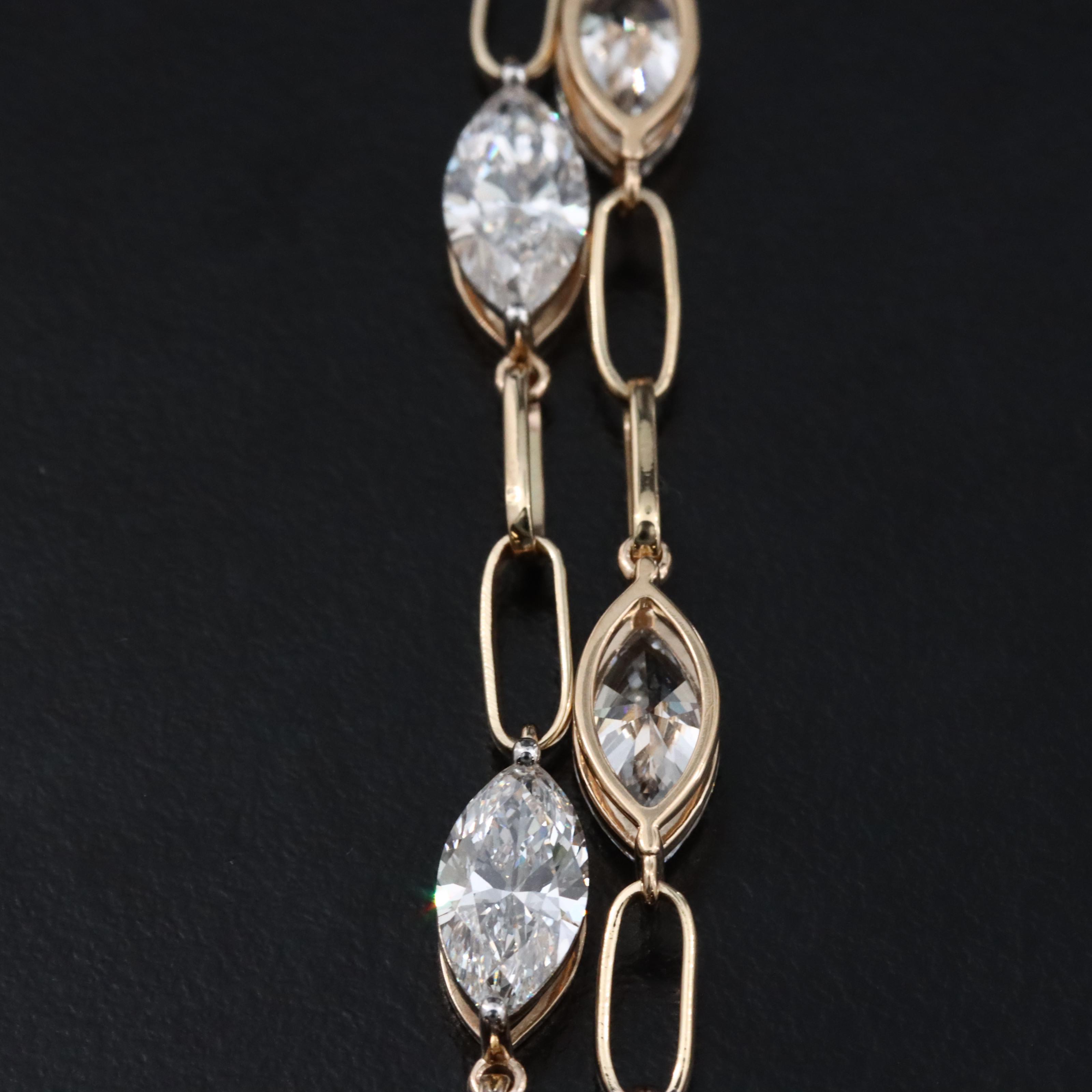 14K 10.92 CTW Lab Grown Diamond Station Necklace