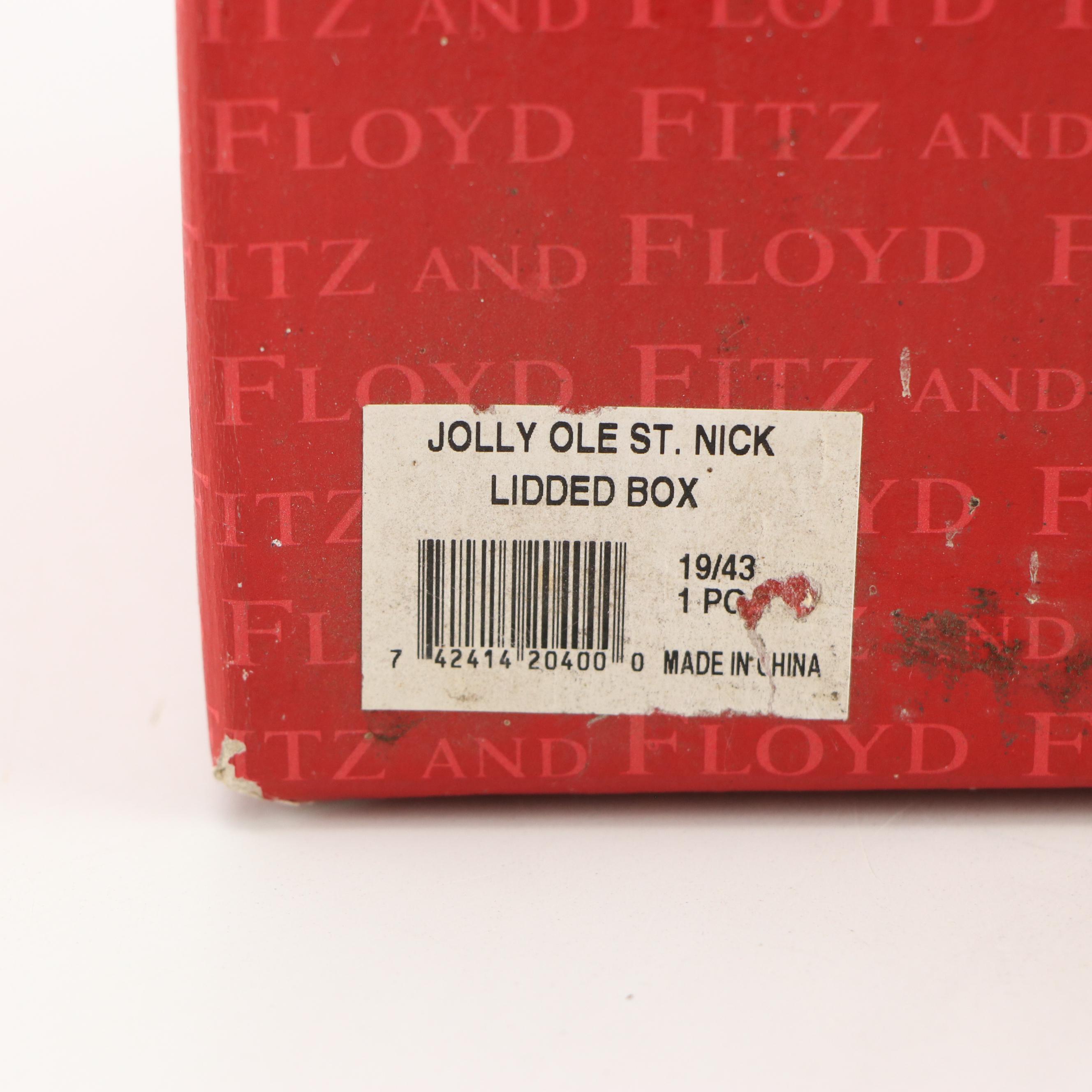 Fitz & Floyd "Jolly Ole St. Nick" Ceramic Figurative Jars and Plates