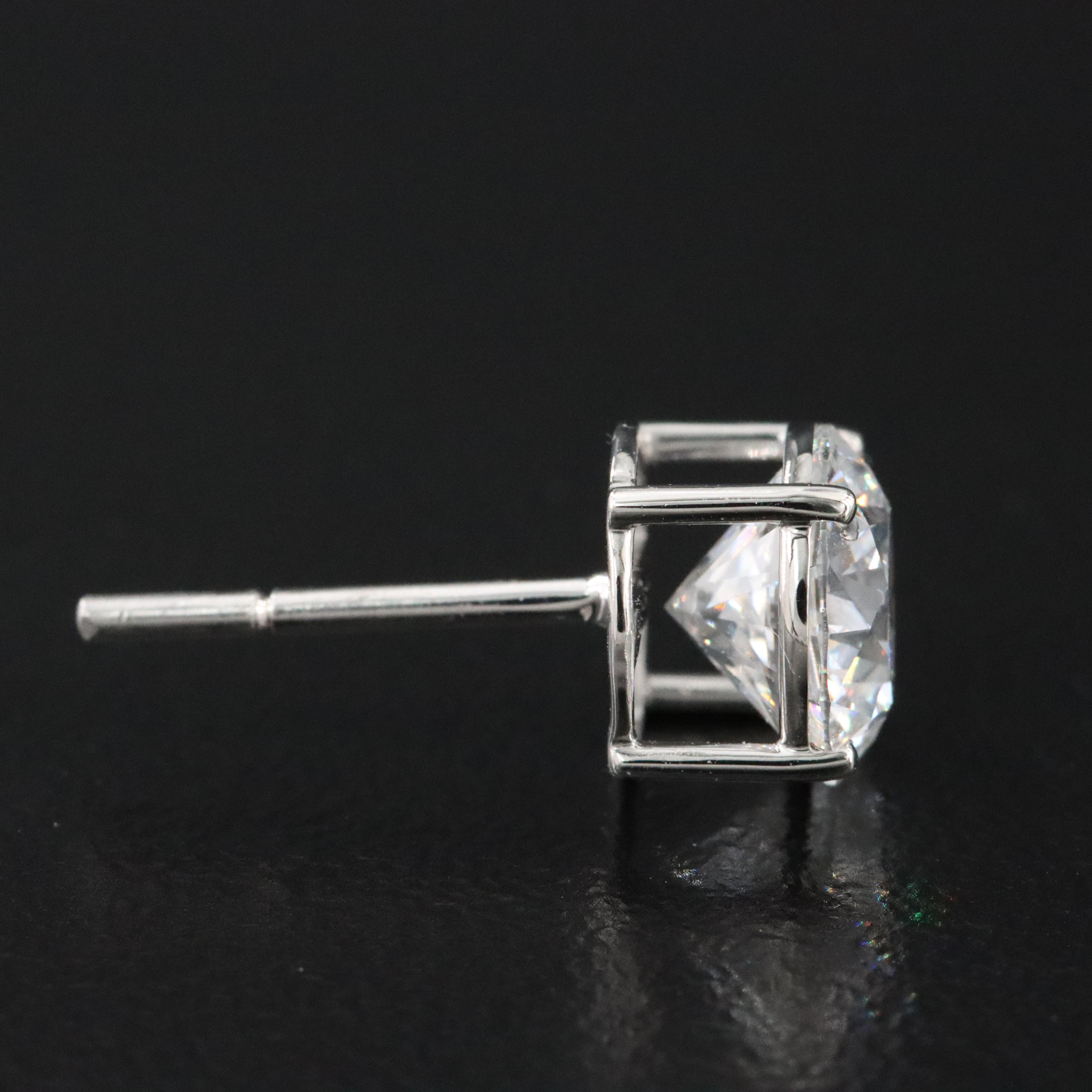 Platinum 3.15 CTW Lab Grown Diamond Stud Earrings with IGI Reports