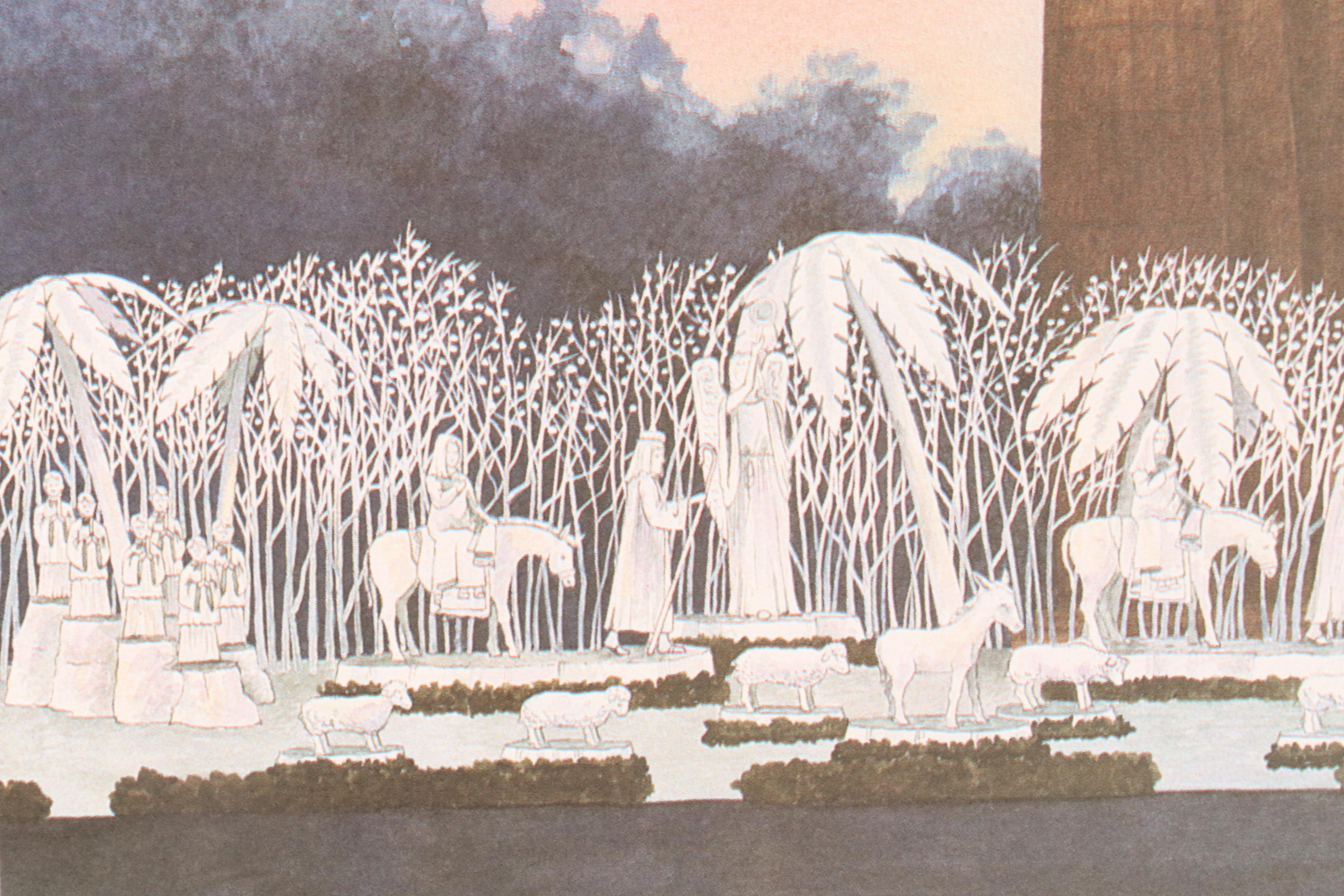 Nashville Parthenon Lithographs, Including Elaine S. Neeley Nativity Scene, 1988