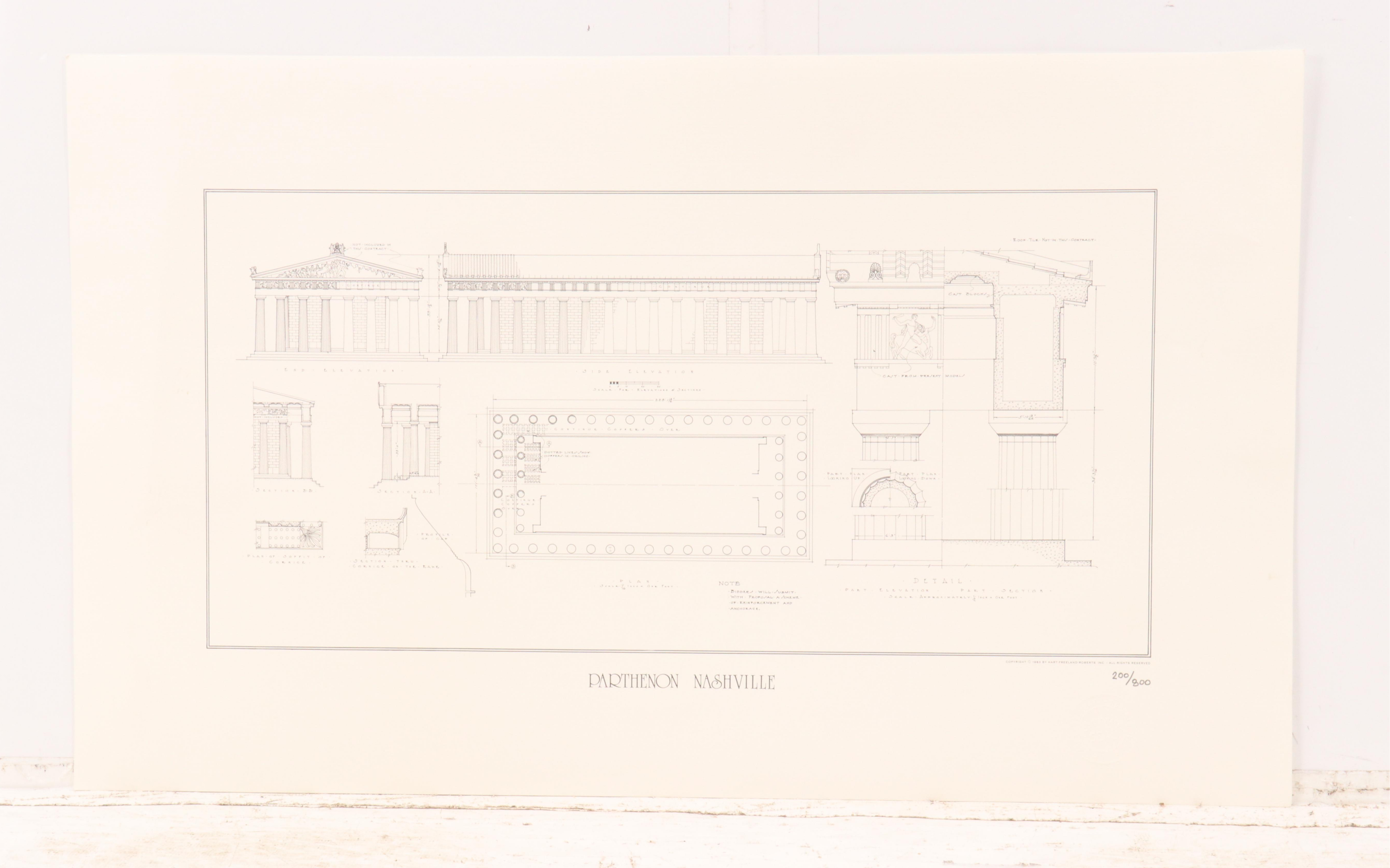 Nashville Parthenon Lithographs, Including Elaine S. Neeley Nativity Scene, 1988