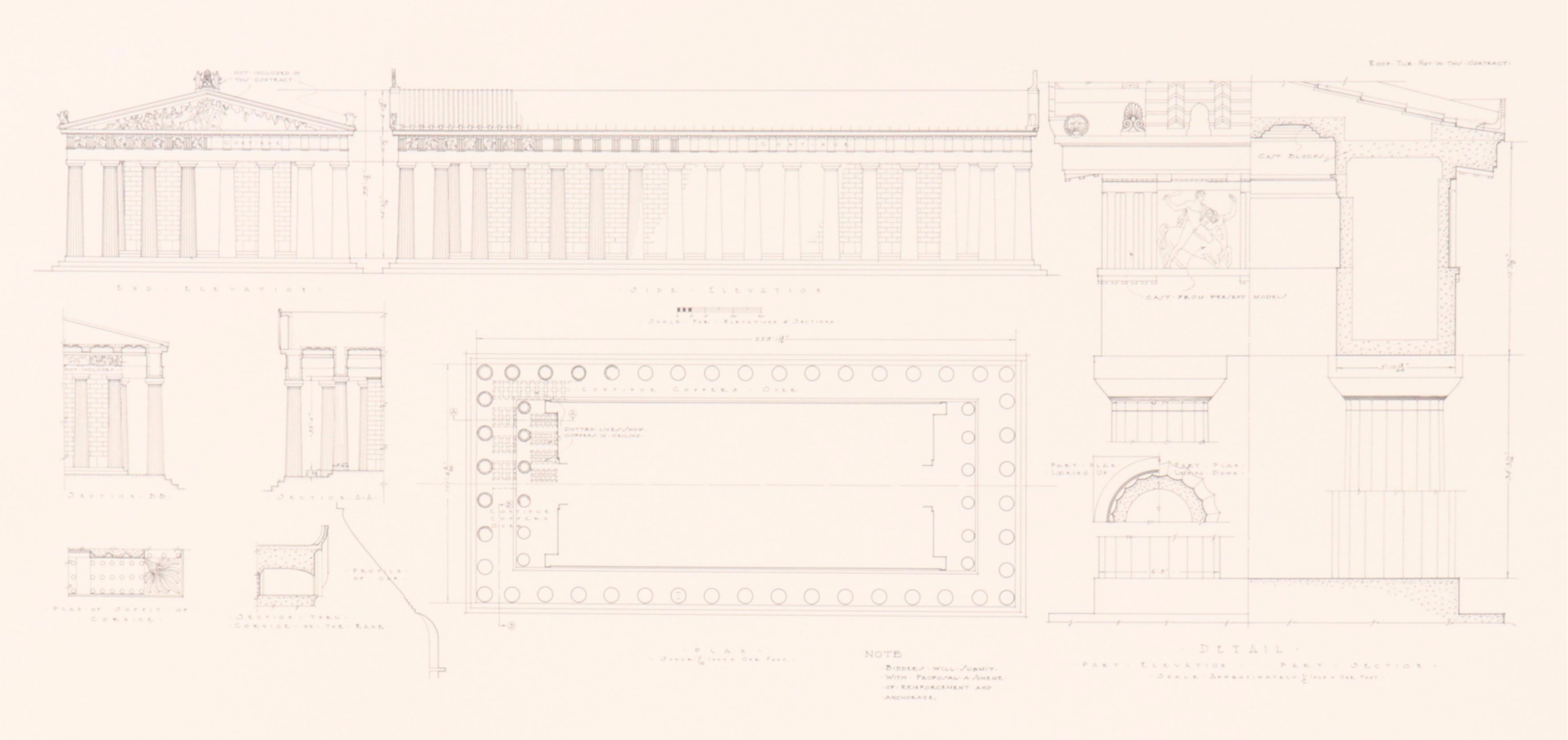 Nashville Parthenon Lithographs, Including Elaine S. Neeley Nativity Scene, 1988