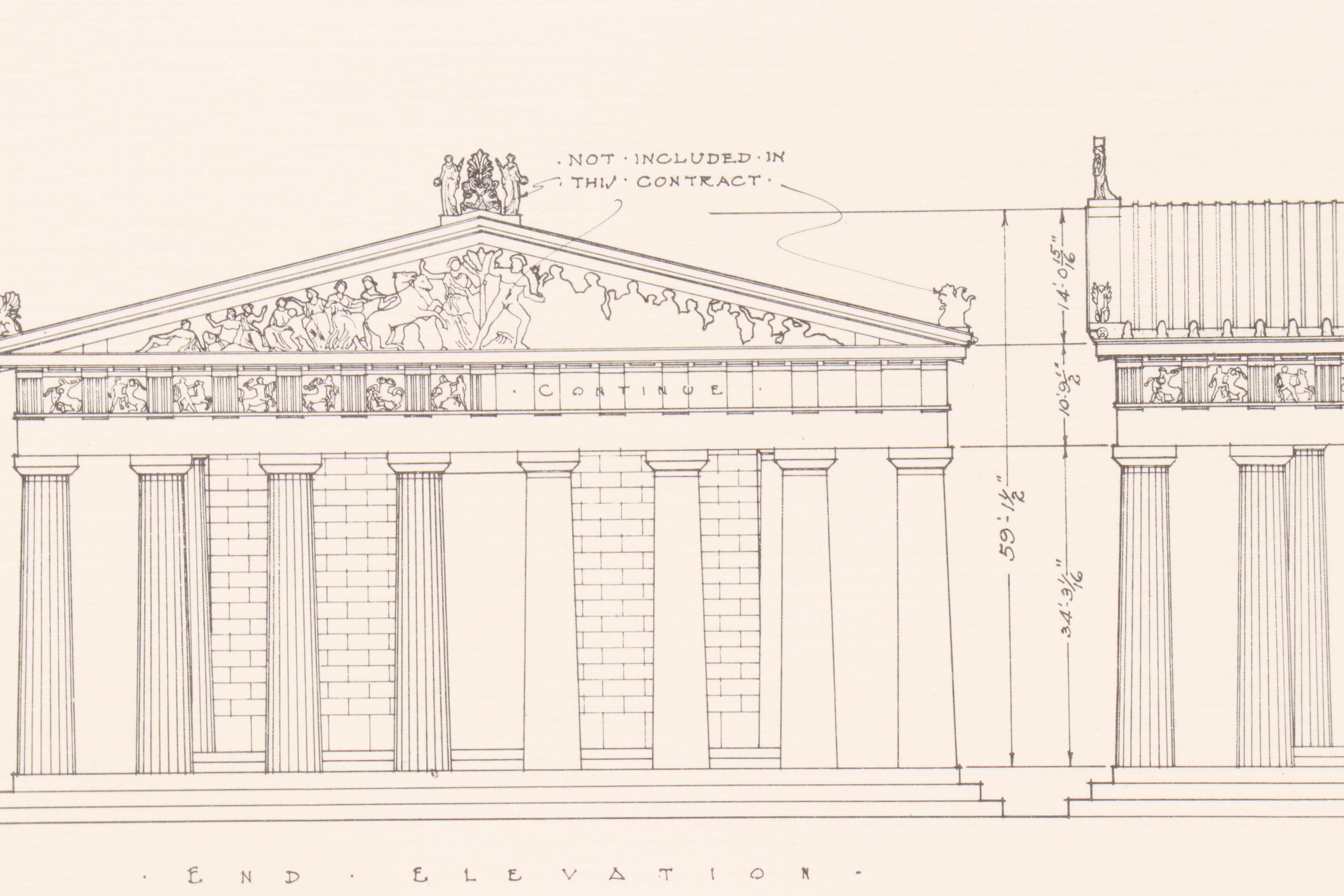 Nashville Parthenon Lithographs, Including Elaine S. Neeley Nativity Scene, 1988