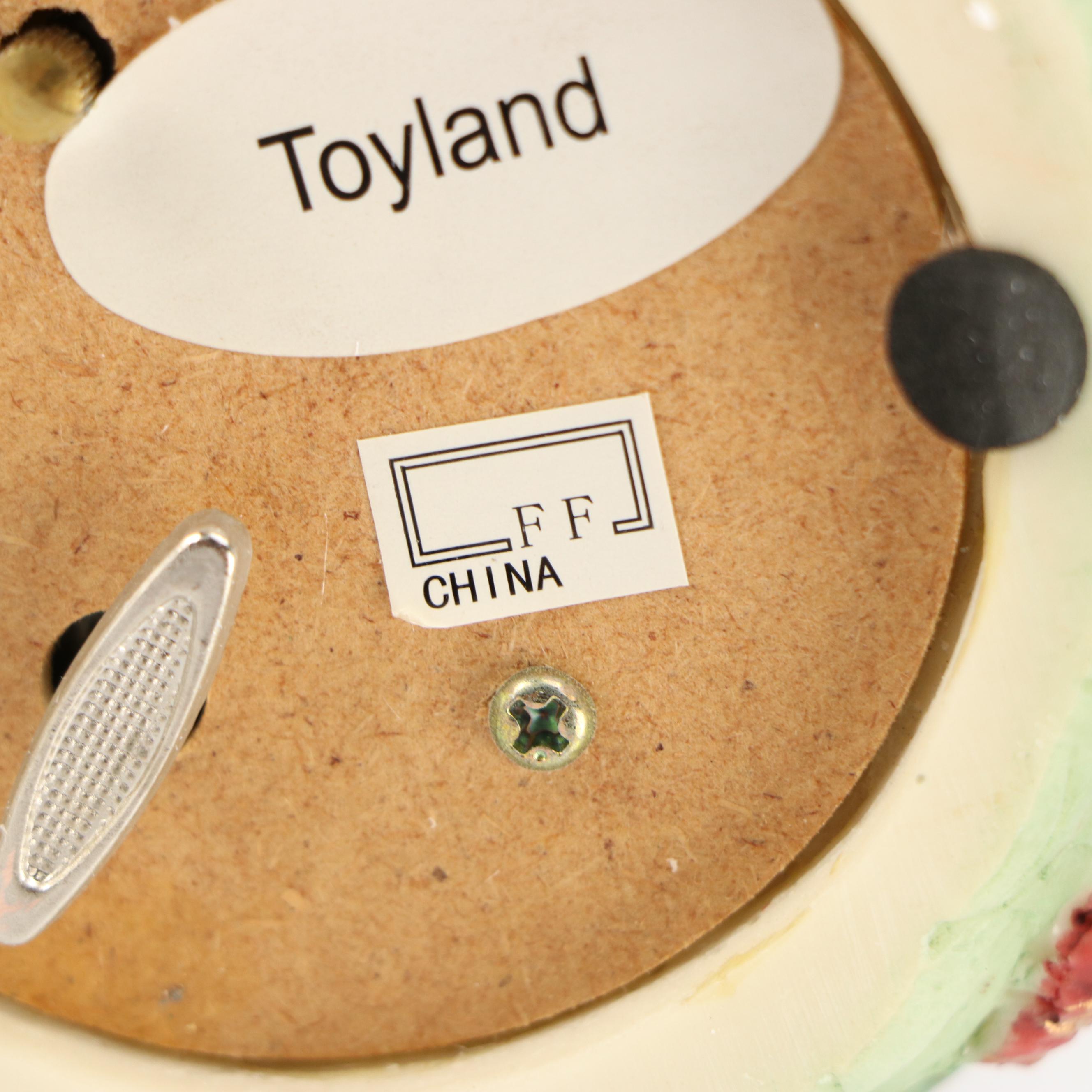 Fitz & Floyd "Enchanted Holiday" Ceramic Reindeer and Resin Music Box