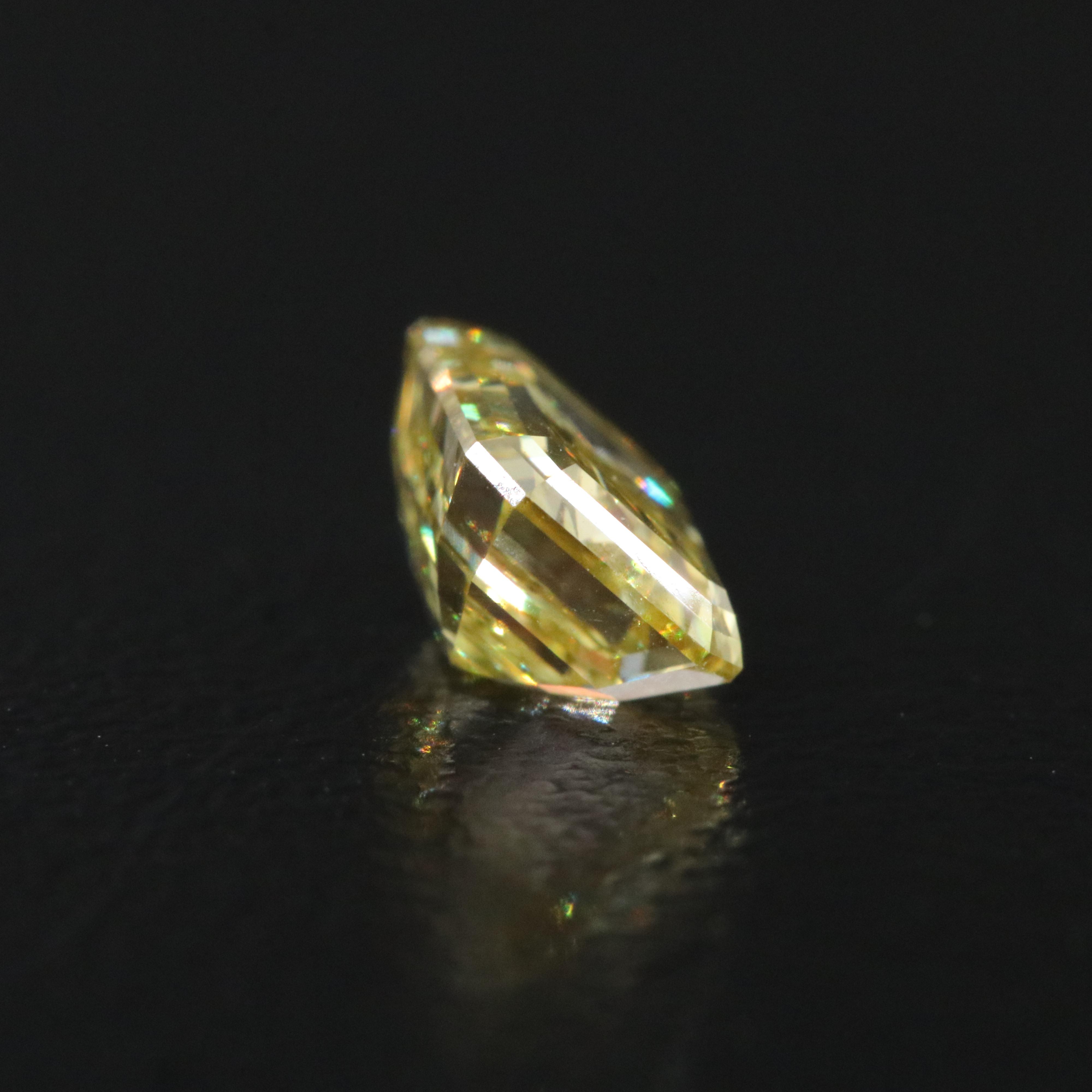 Loose 1.09 CT Lab Grown Fancy Yellow Diamond with IGI Report