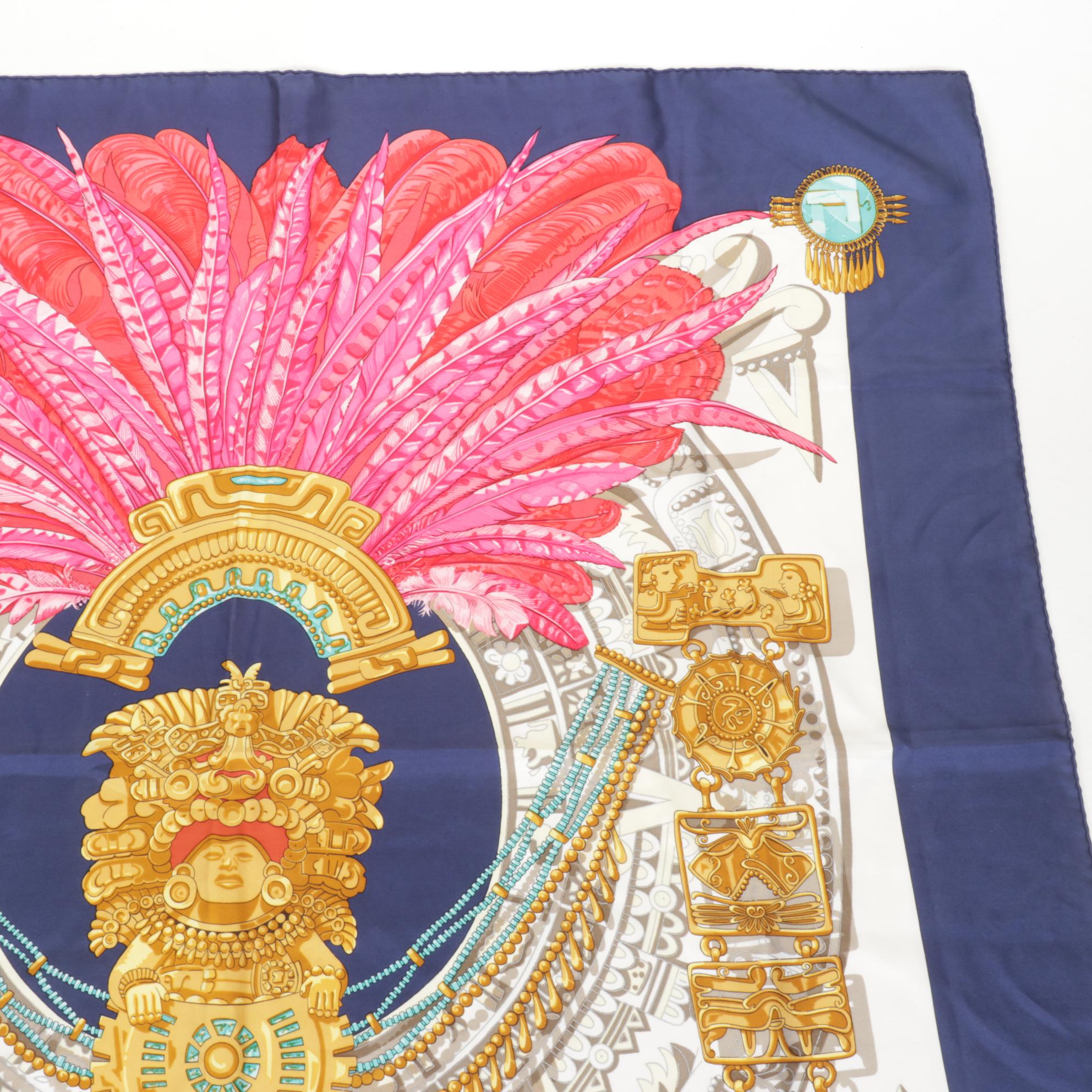 Hermès Carré Mexique Silk Twill Scarf 90