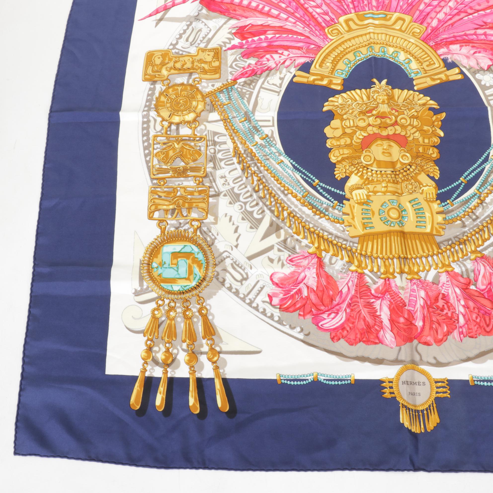 Hermès Carré Mexique Silk Twill Scarf 90