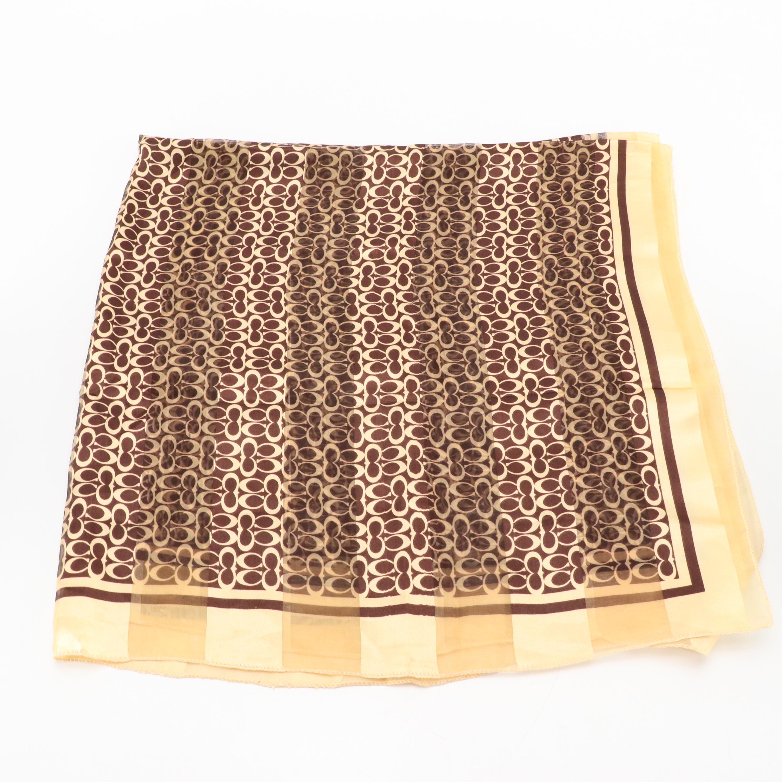 Salvatore Ferragamo Fish Motif Silk Scarf, Saks Fifth Avenue & Coach Scarves