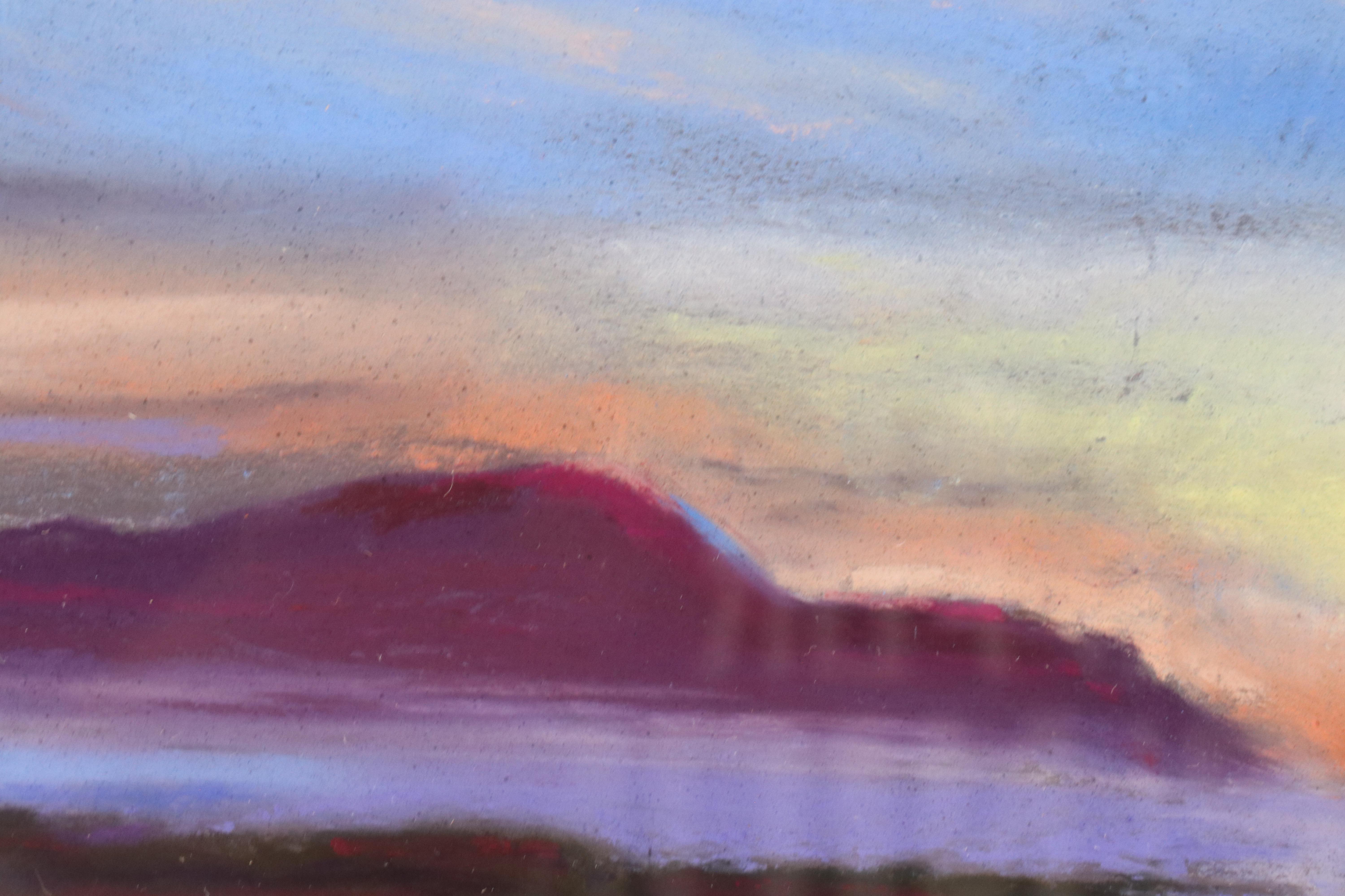 Susan Thomas Chalk Pastel Drawing of Landscape at Daybreak
