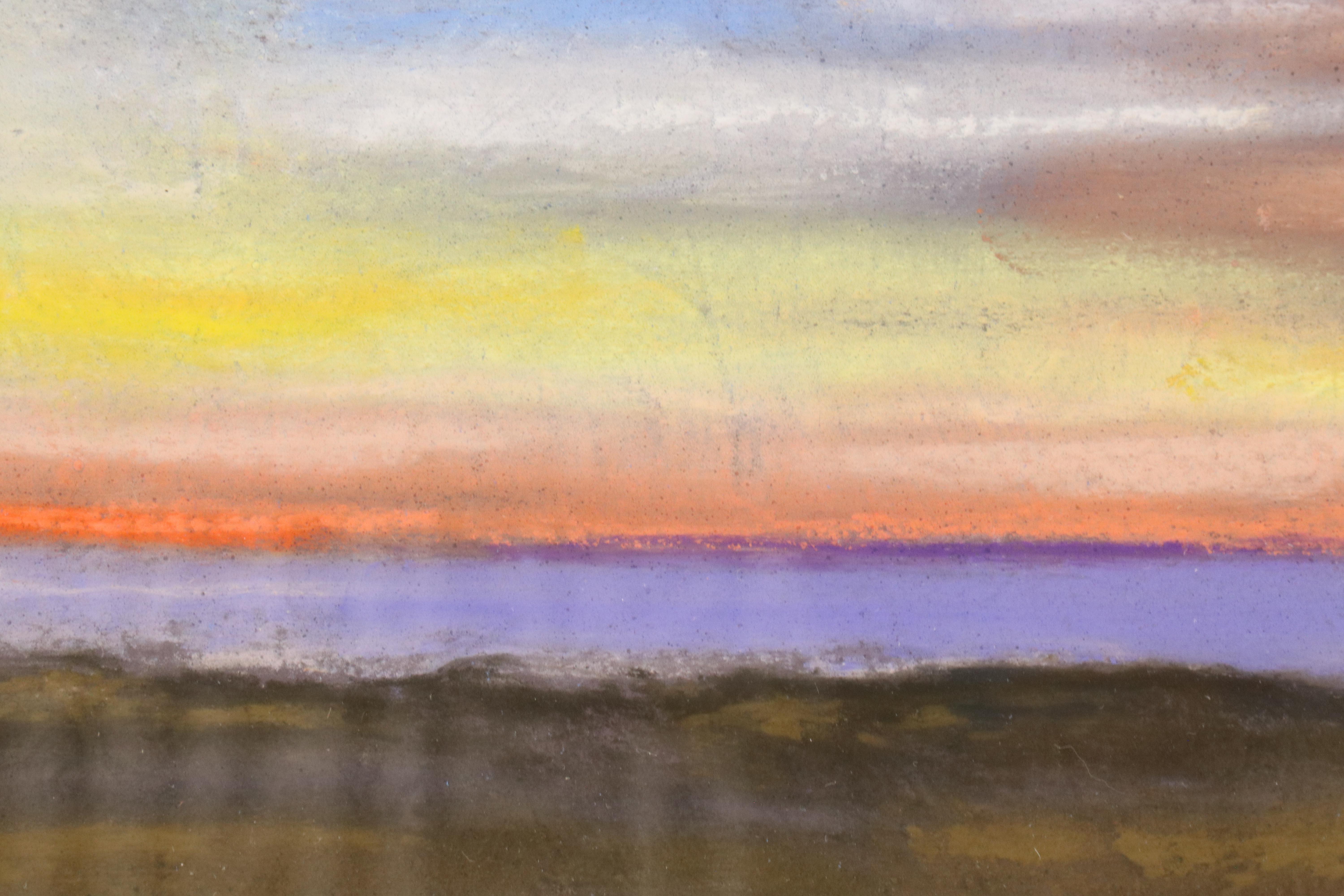 Susan Thomas Chalk Pastel Drawing of Landscape at Daybreak