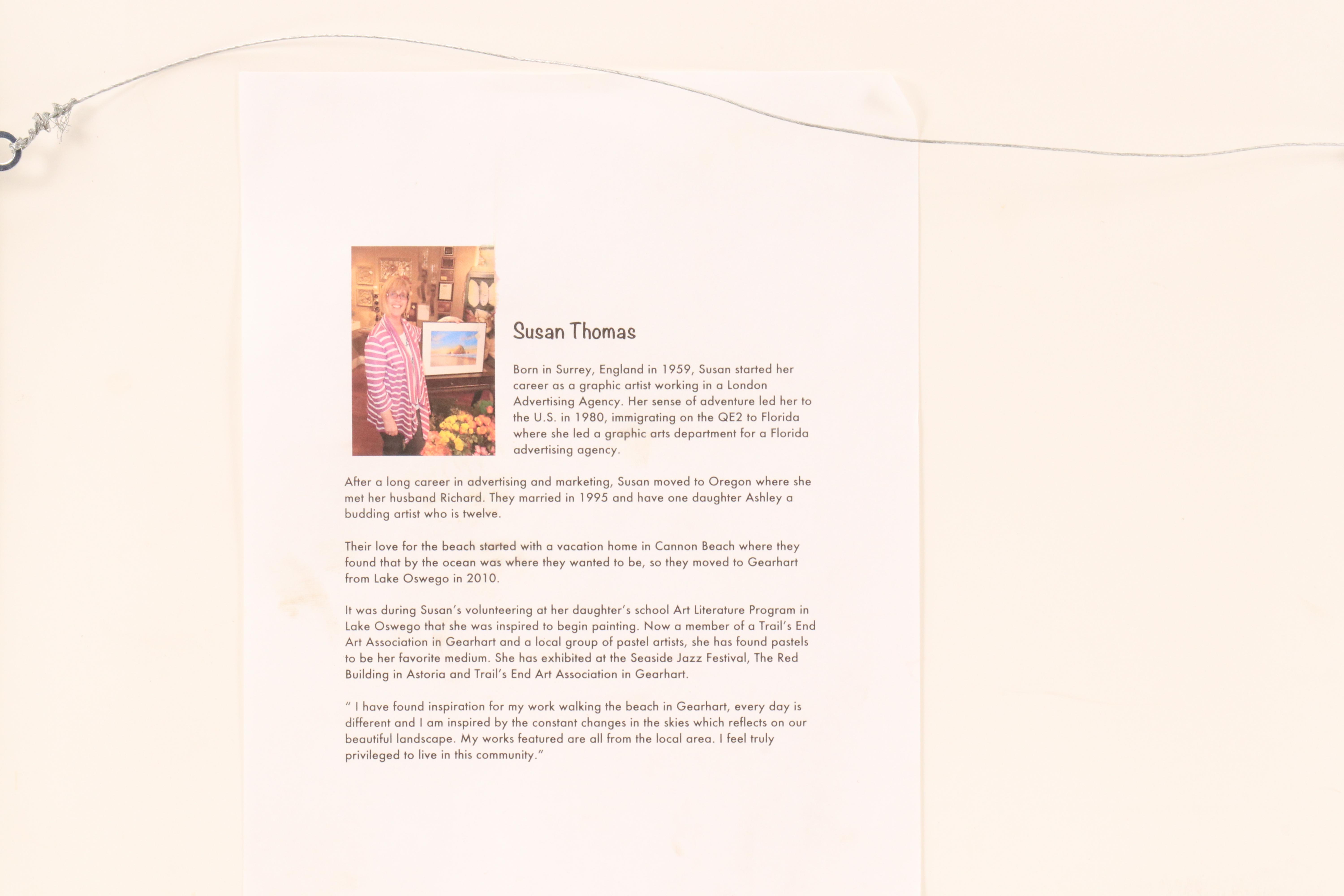 Susan Thomas Chalk Pastel Drawing of Landscape at Daybreak