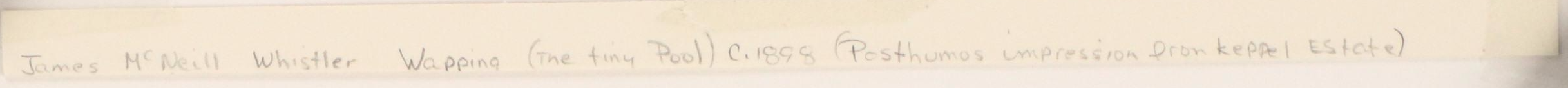 Etching After James McNeill Whistler "The Tiny Pool," Early 20th Century