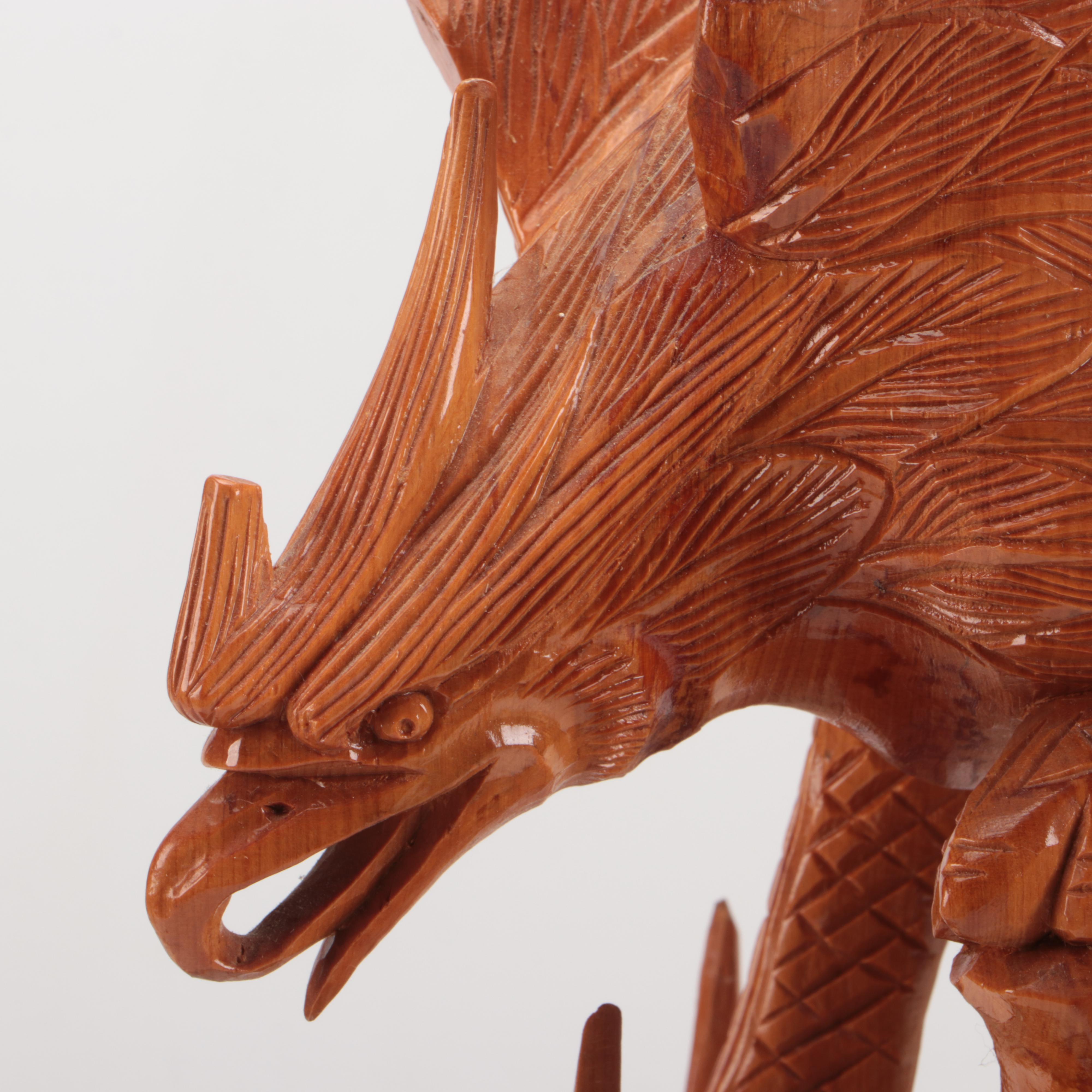 Heritage Mint Ceramic Vase with Wood Sculpture and Buddha Clay Figure