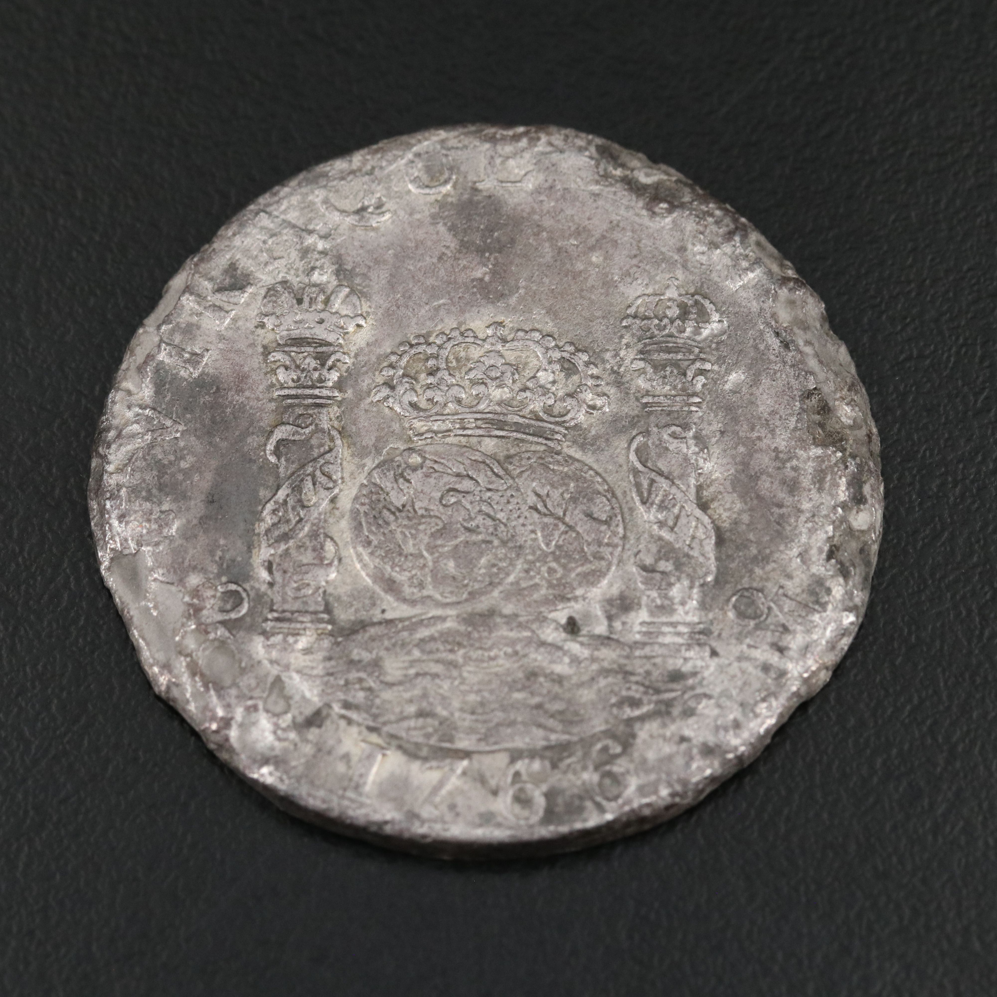 1766 Mo Spanish Silver 8 Reales Pillar Dollar