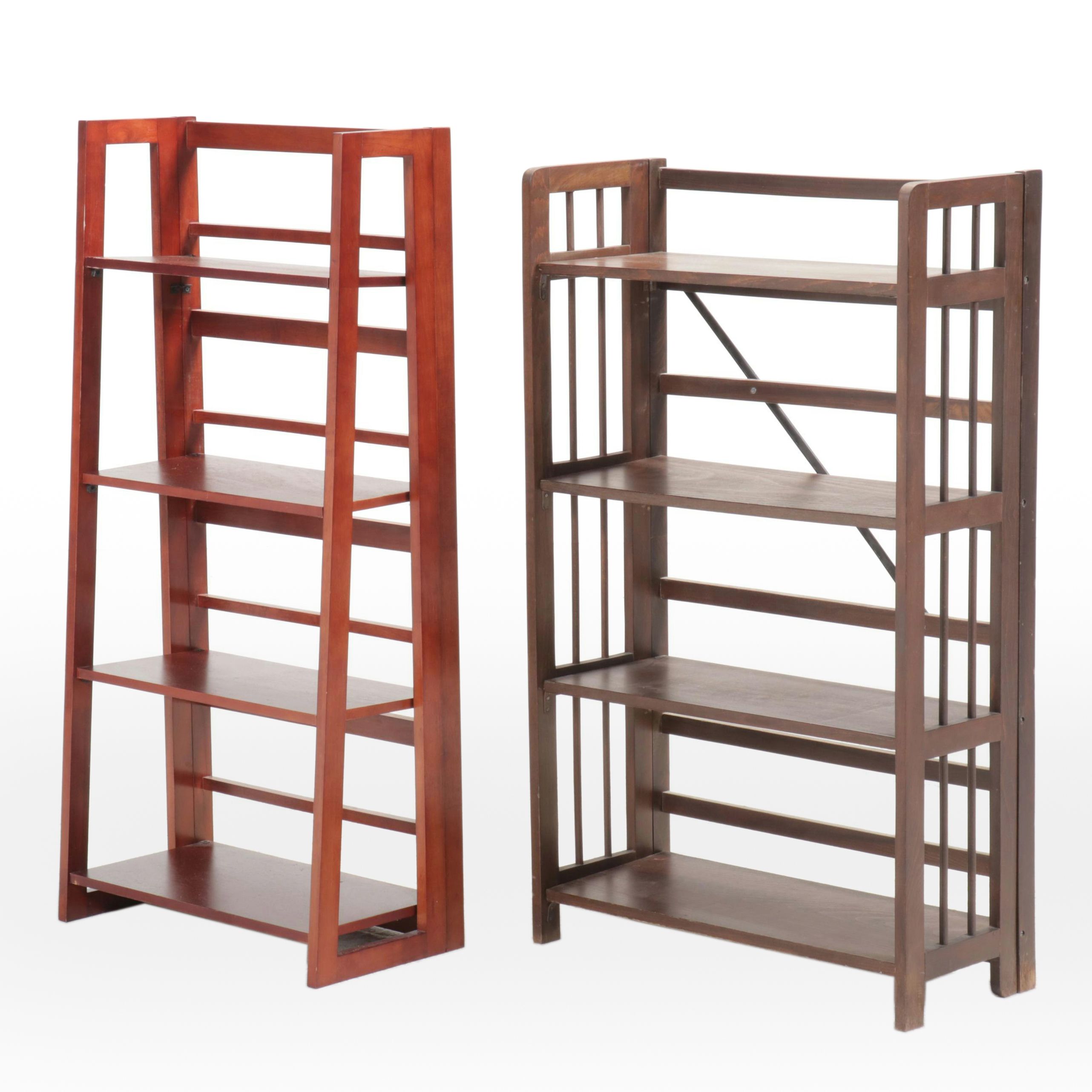 Two Wooden Folding Bookcases