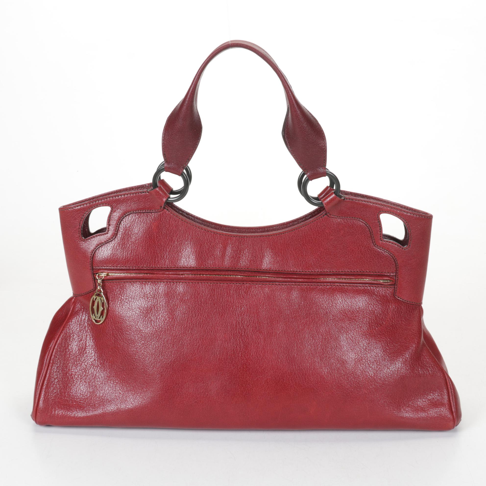 Cartier Marcello De Cartier Satchel in Burgundy Grained Leather