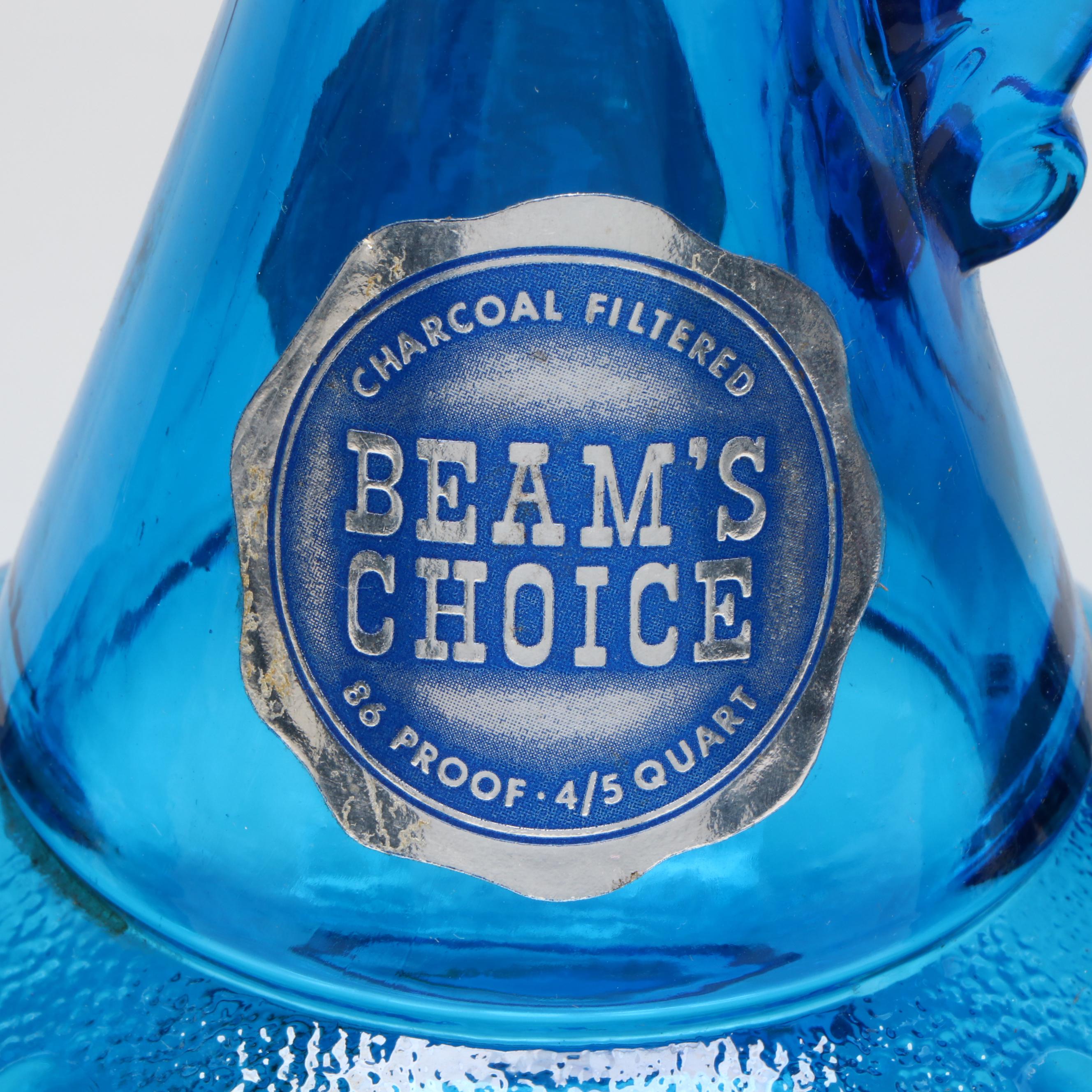 Jim Beam Distilling Co. Bourbon Whiskey Blue Genie Bottle Decanters