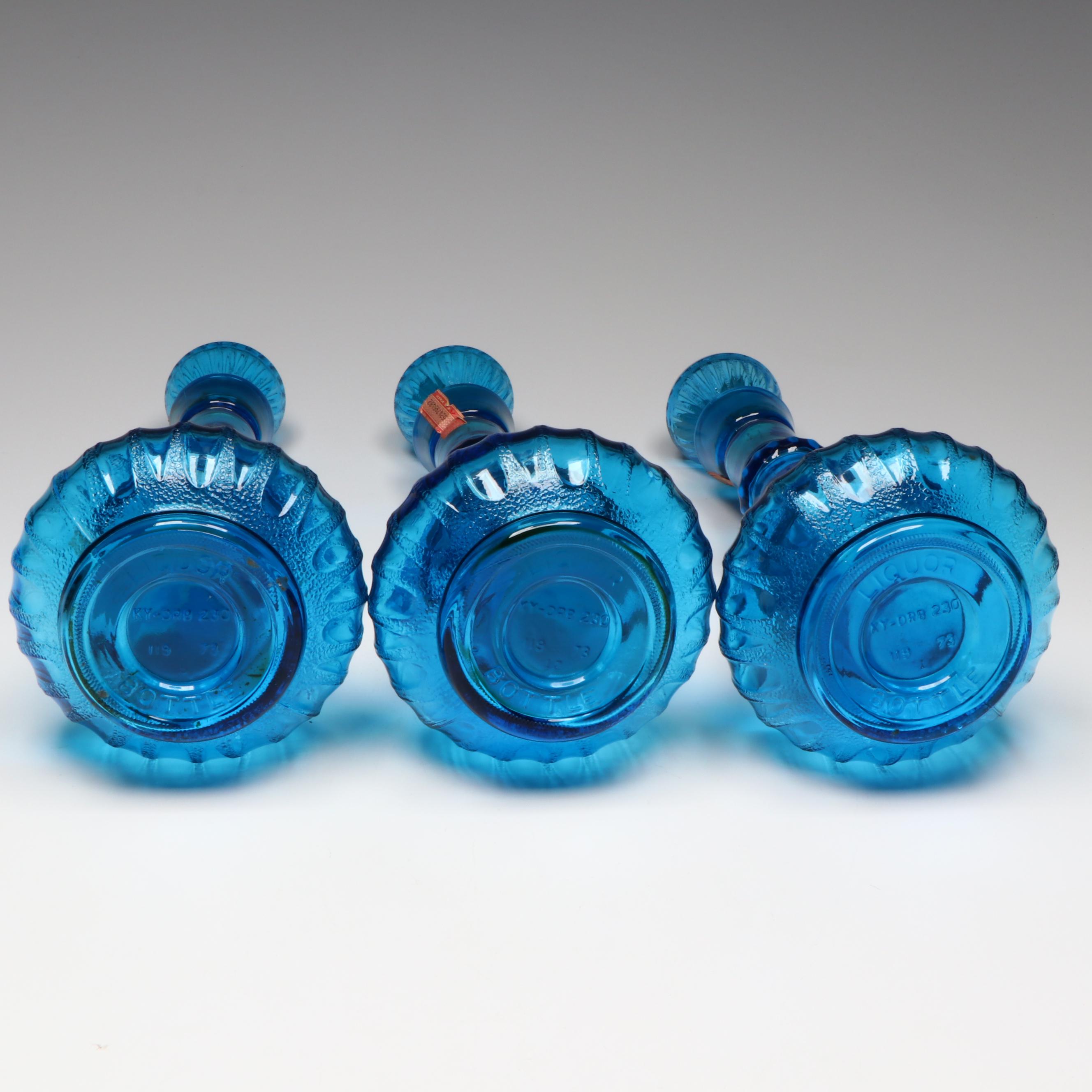 Jim Beam Distilling Co. Bourbon Whiskey Blue Genie Bottle Decanters