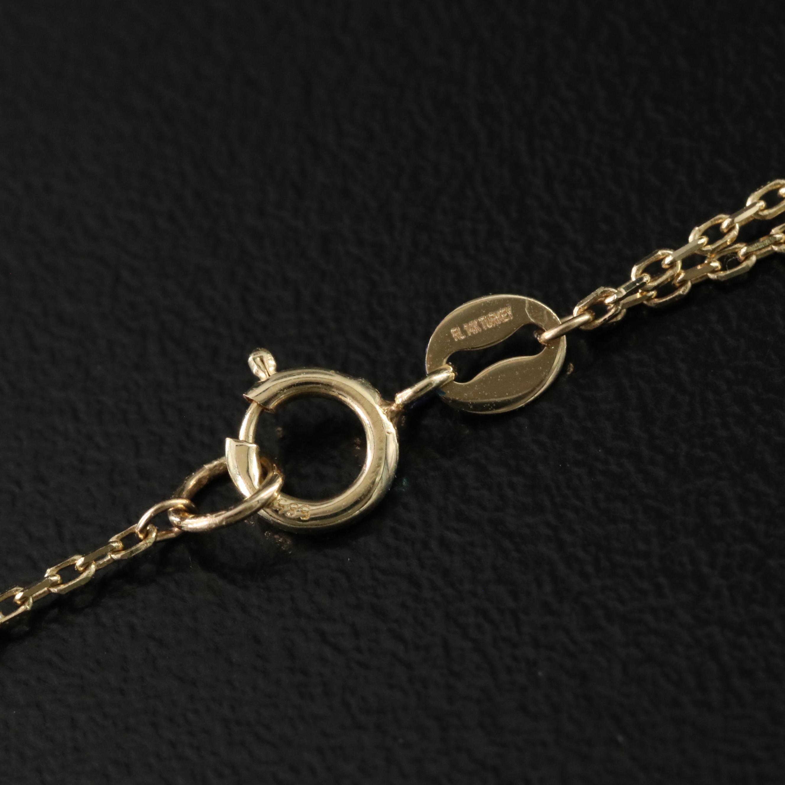 14k Poured Glass Station Necklace