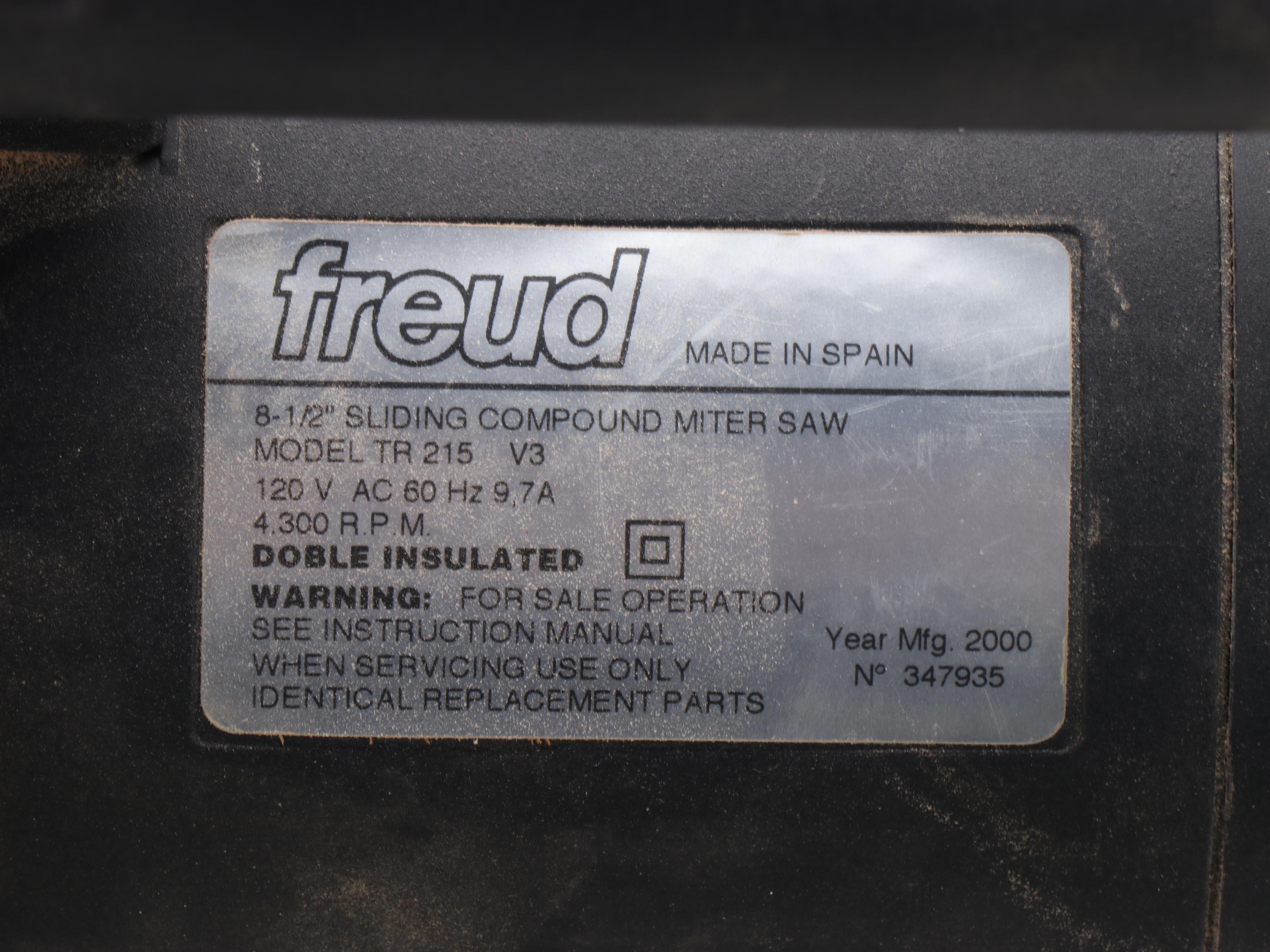 Freud TR 215 8 1/2" Sliding Compound Miter Saw