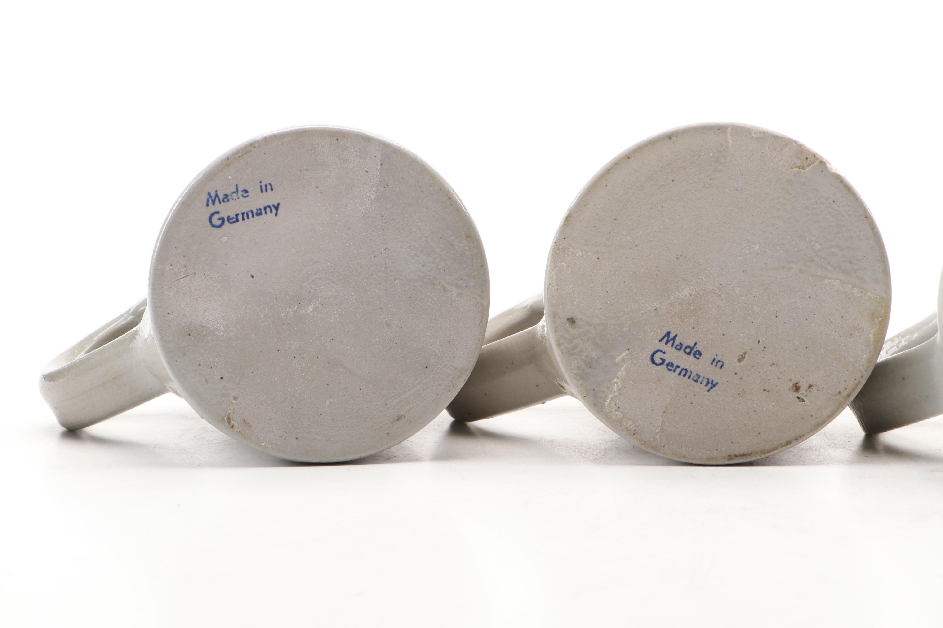 German Löwenbräu 0.5L Stoneware Beer Tankards