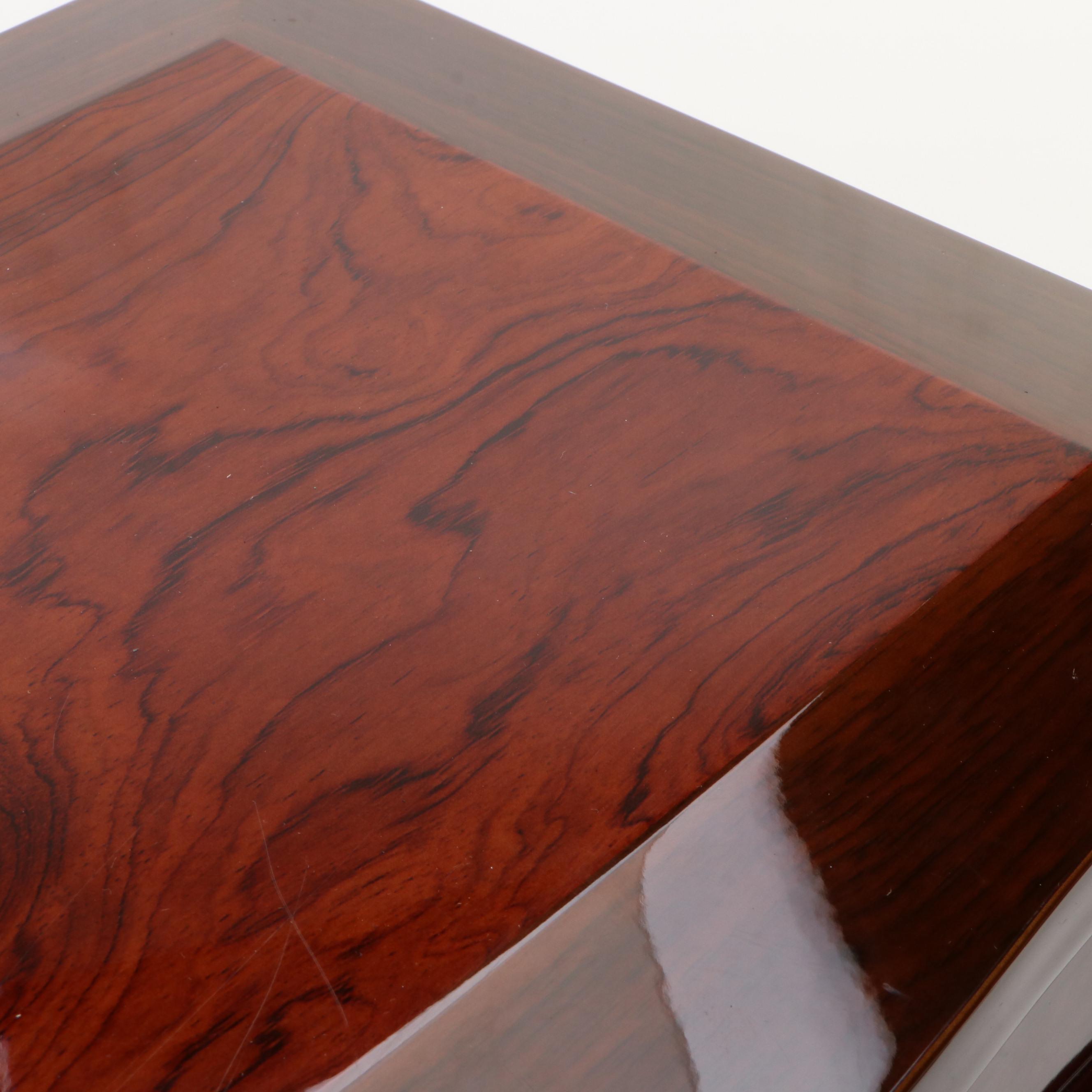 Jere High Gloss Bubinga Veneer Locking Jewelry Chest