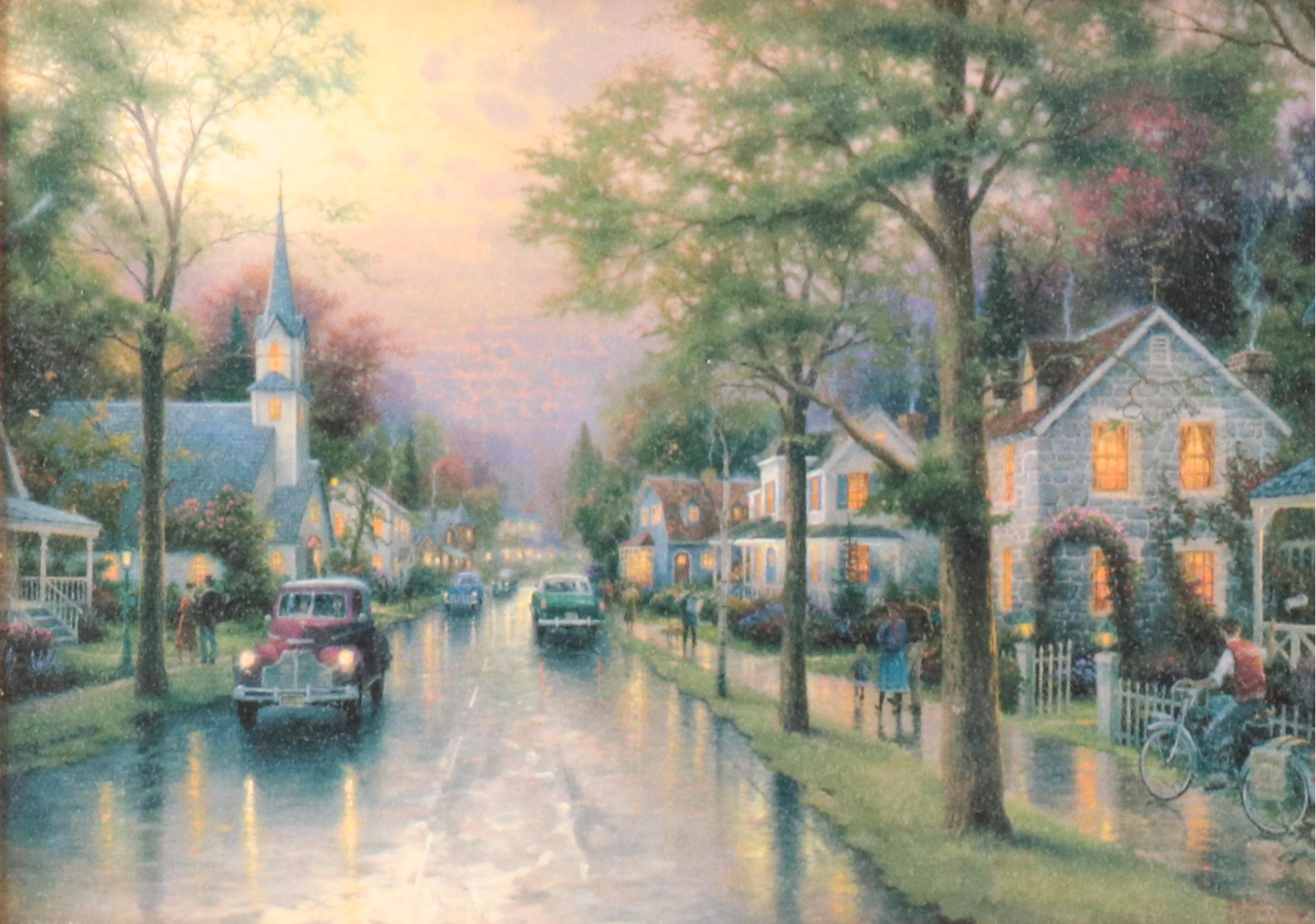 Offset Lithograph After Thomas Kinkade "Hometown Memories"