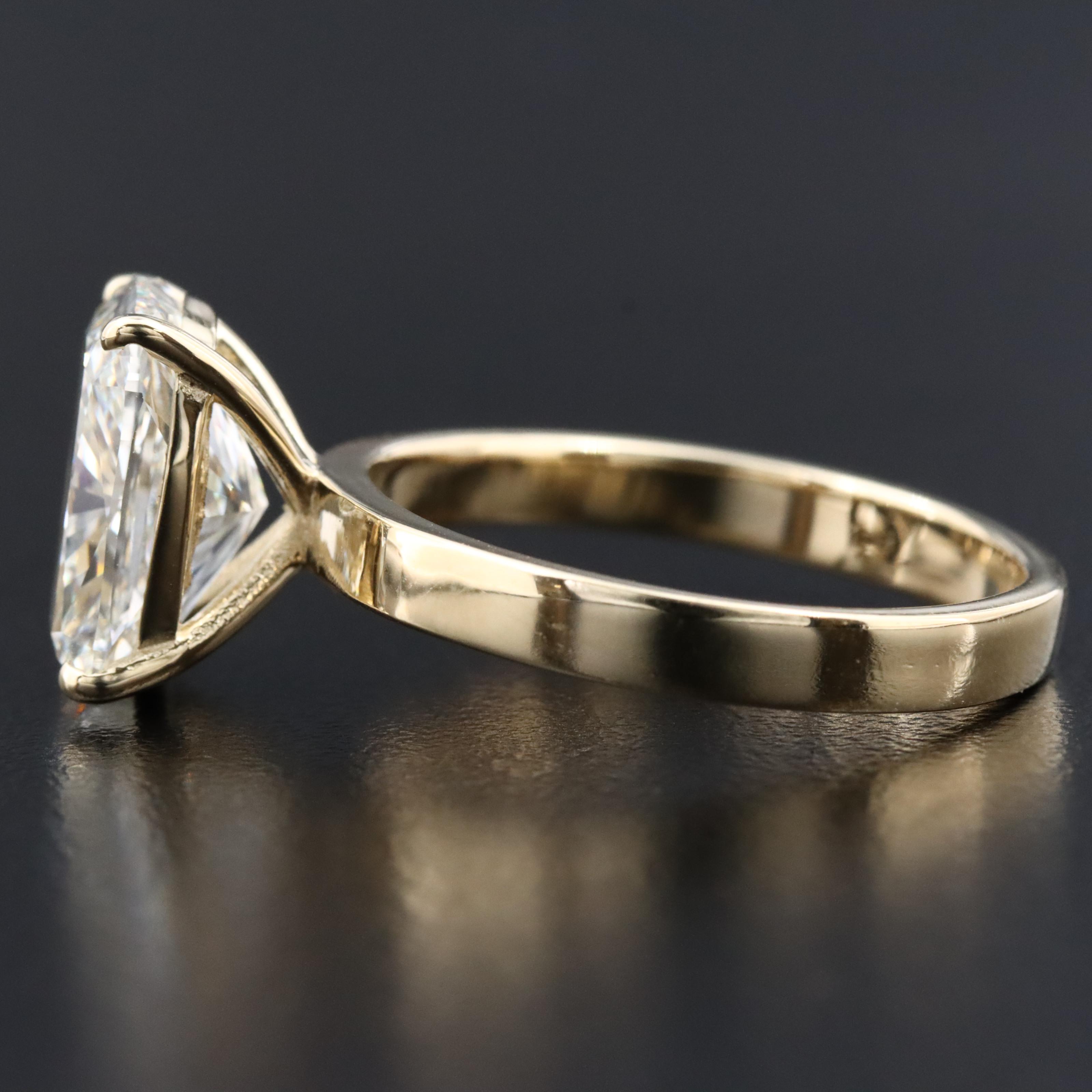 14K 4.12 CT Lab Grown Diamond Solitaire Ring with IGI Report